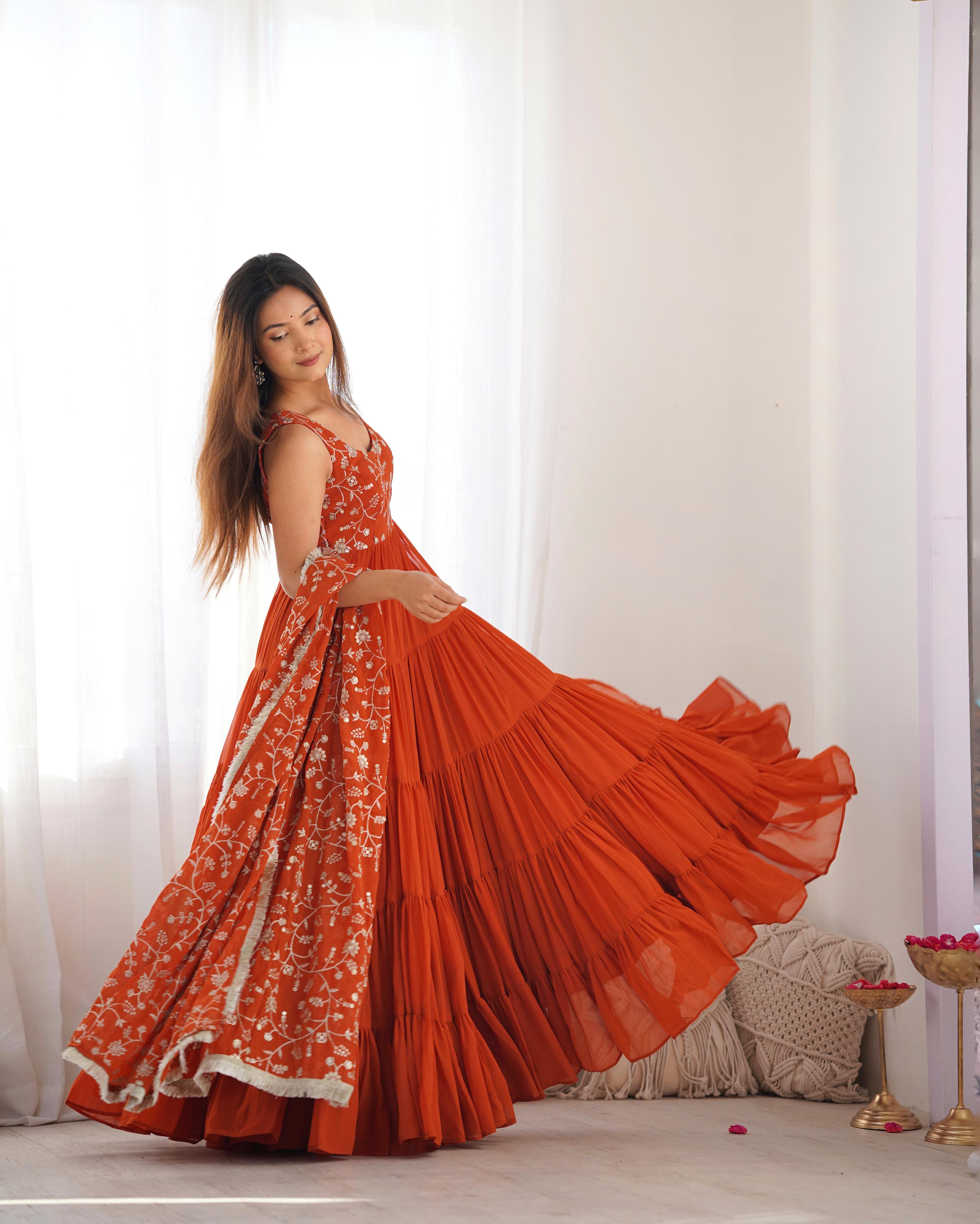 PURE SOFT FOX GEORGETTE FABRIC FULLY FLAIR ANARKALI
