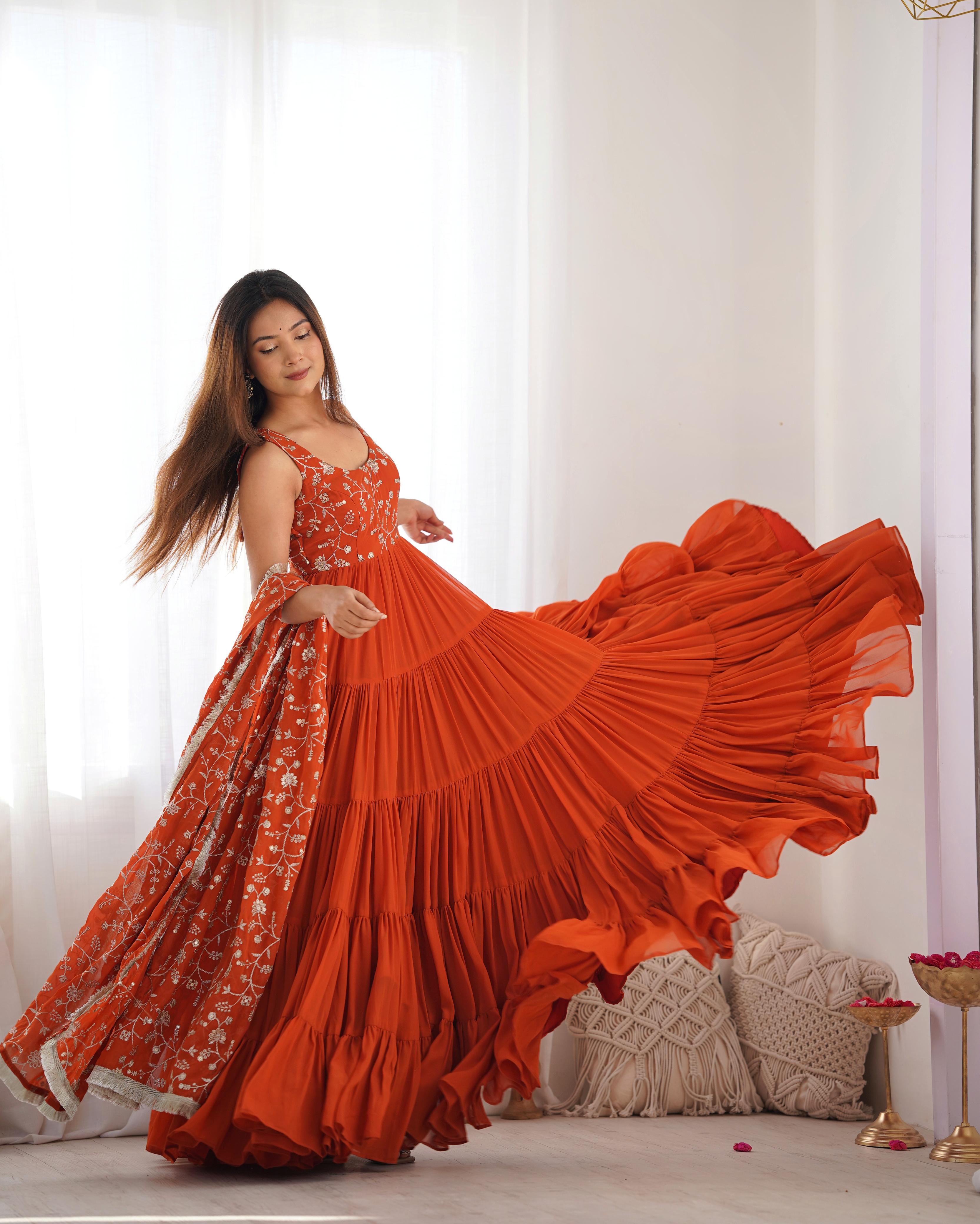 PURE SOFT FOX GEORGETTE FABRIC FULLY FLAIR ANARKALI