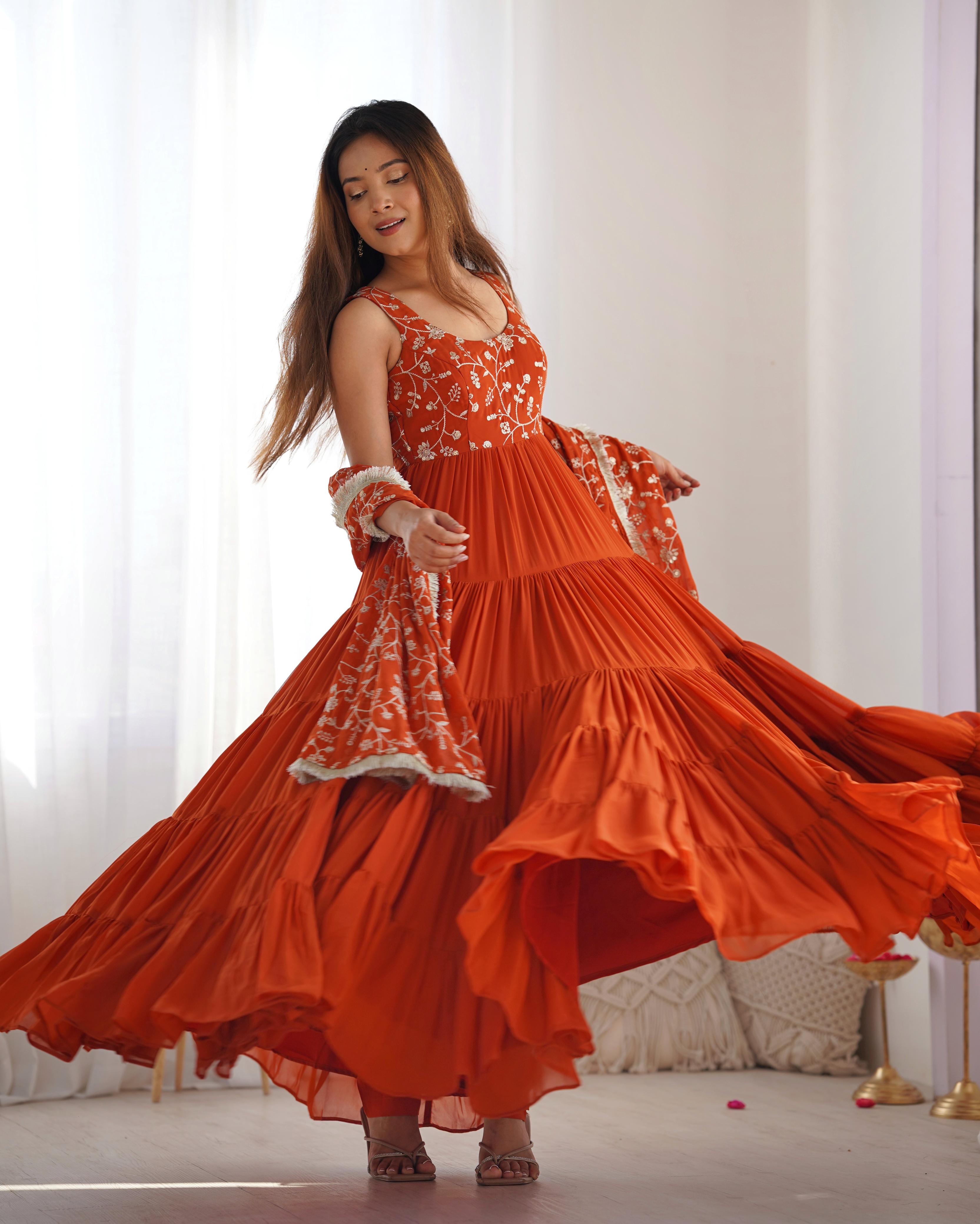 PURE SOFT FOX GEORGETTE FABRIC FULLY FLAIR ANARKALI