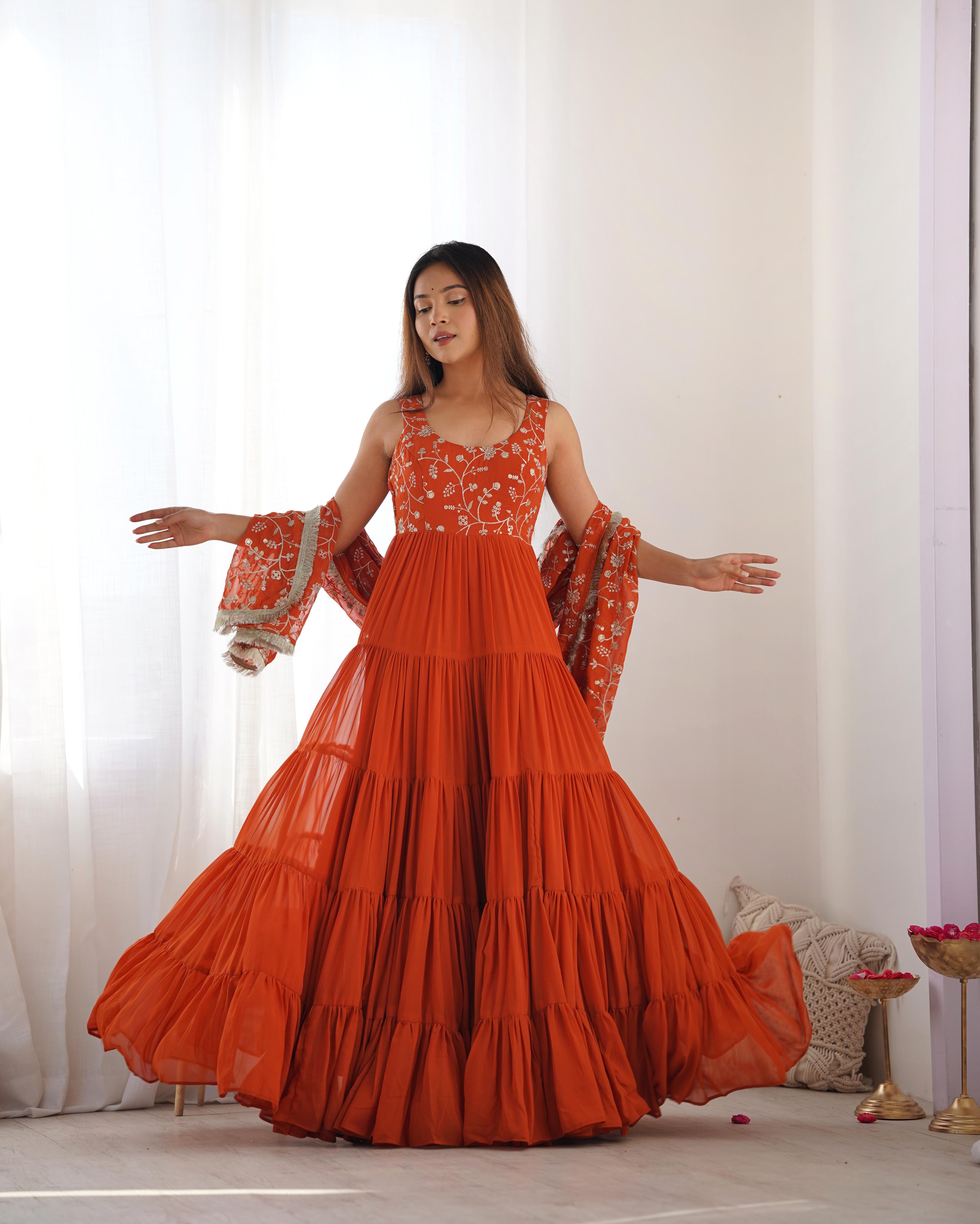 PURE SOFT FOX GEORGETTE FABRIC FULLY FLAIR ANARKALI
