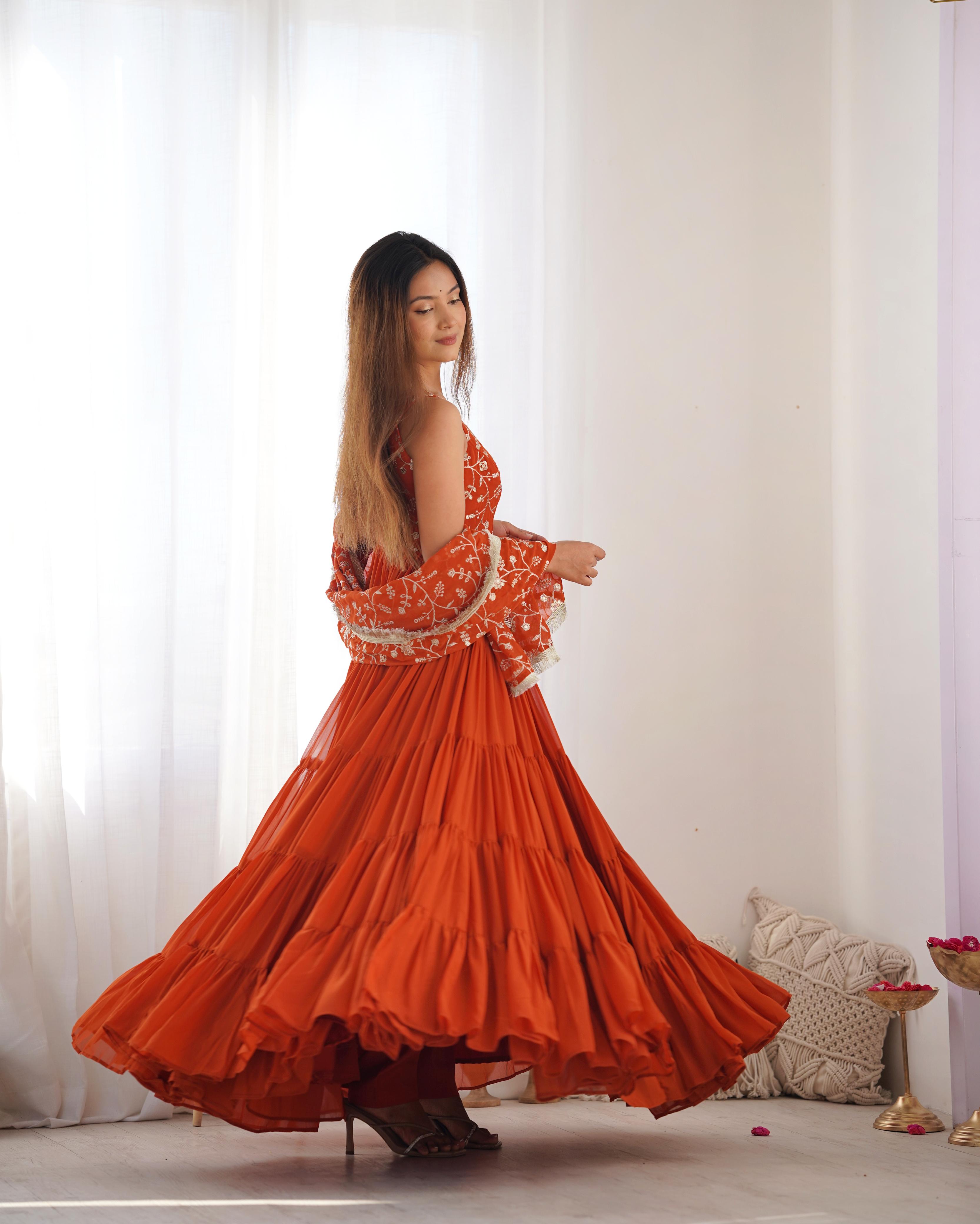 PURE SOFT FOX GEORGETTE FABRIC FULLY FLAIR ANARKALI