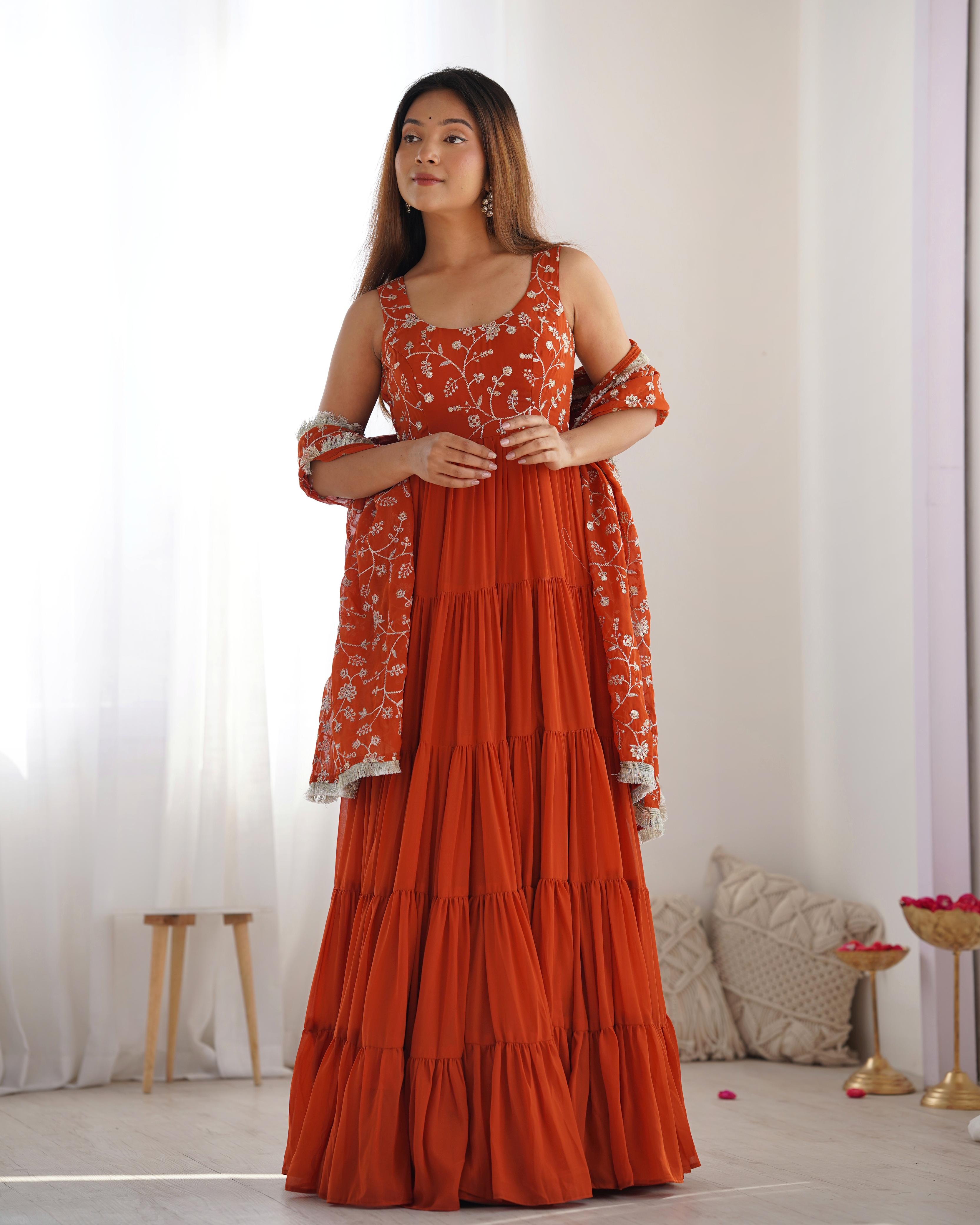 PURE SOFT FOX GEORGETTE FABRIC FULLY FLAIR ANARKALI