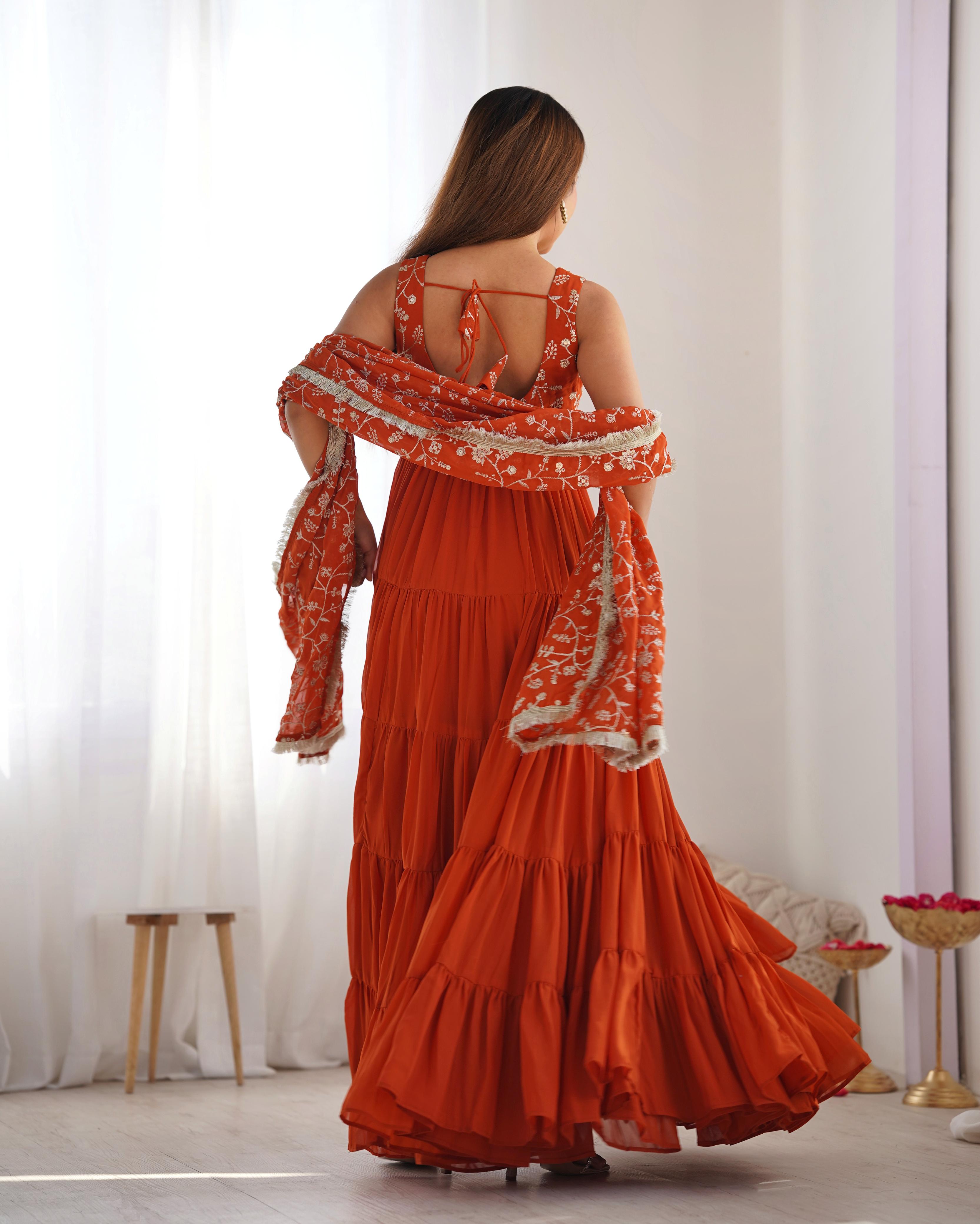 PURE SOFT FOX GEORGETTE FABRIC FULLY FLAIR ANARKALI