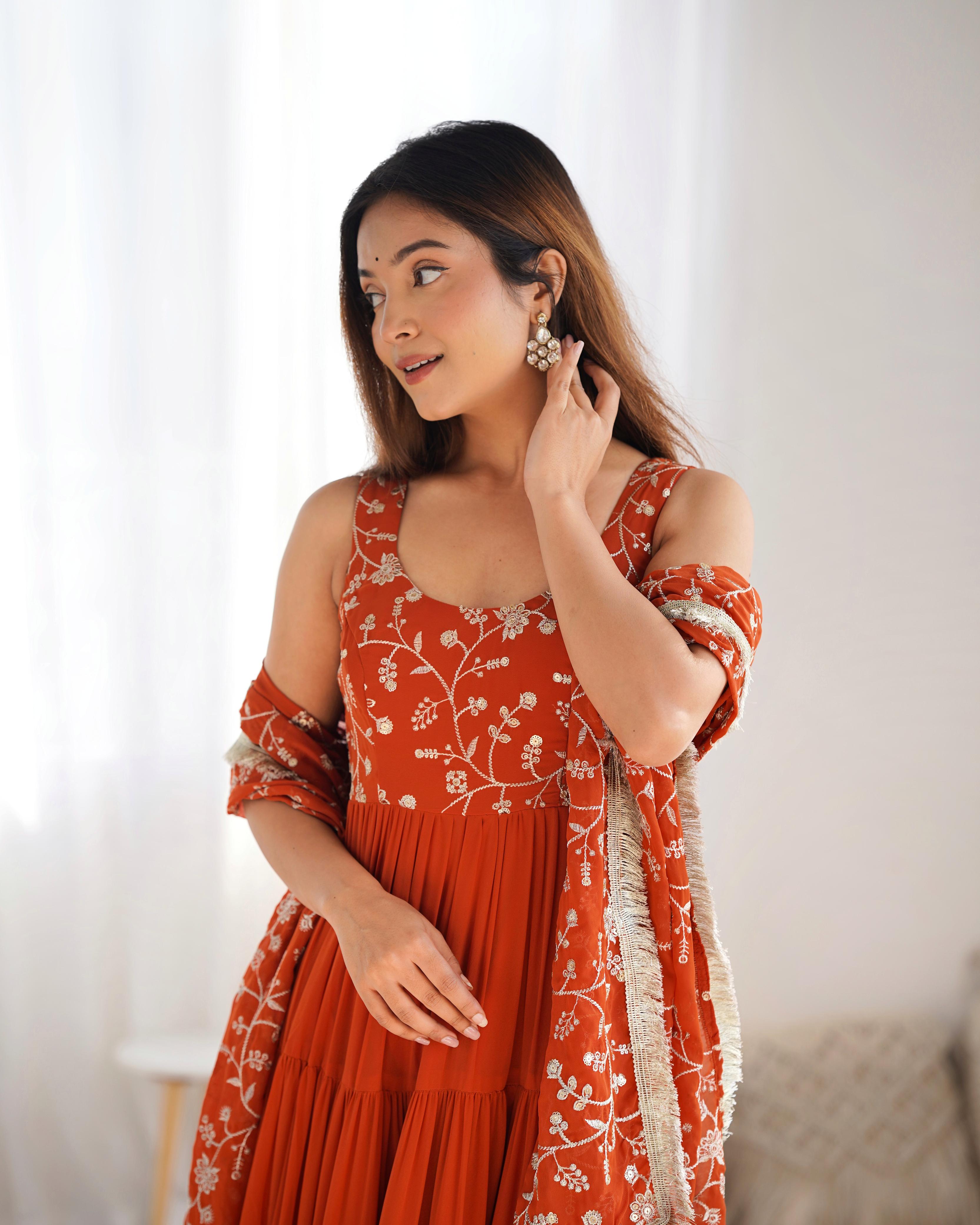 PURE SOFT FOX GEORGETTE FABRIC FULLY FLAIR ANARKALI