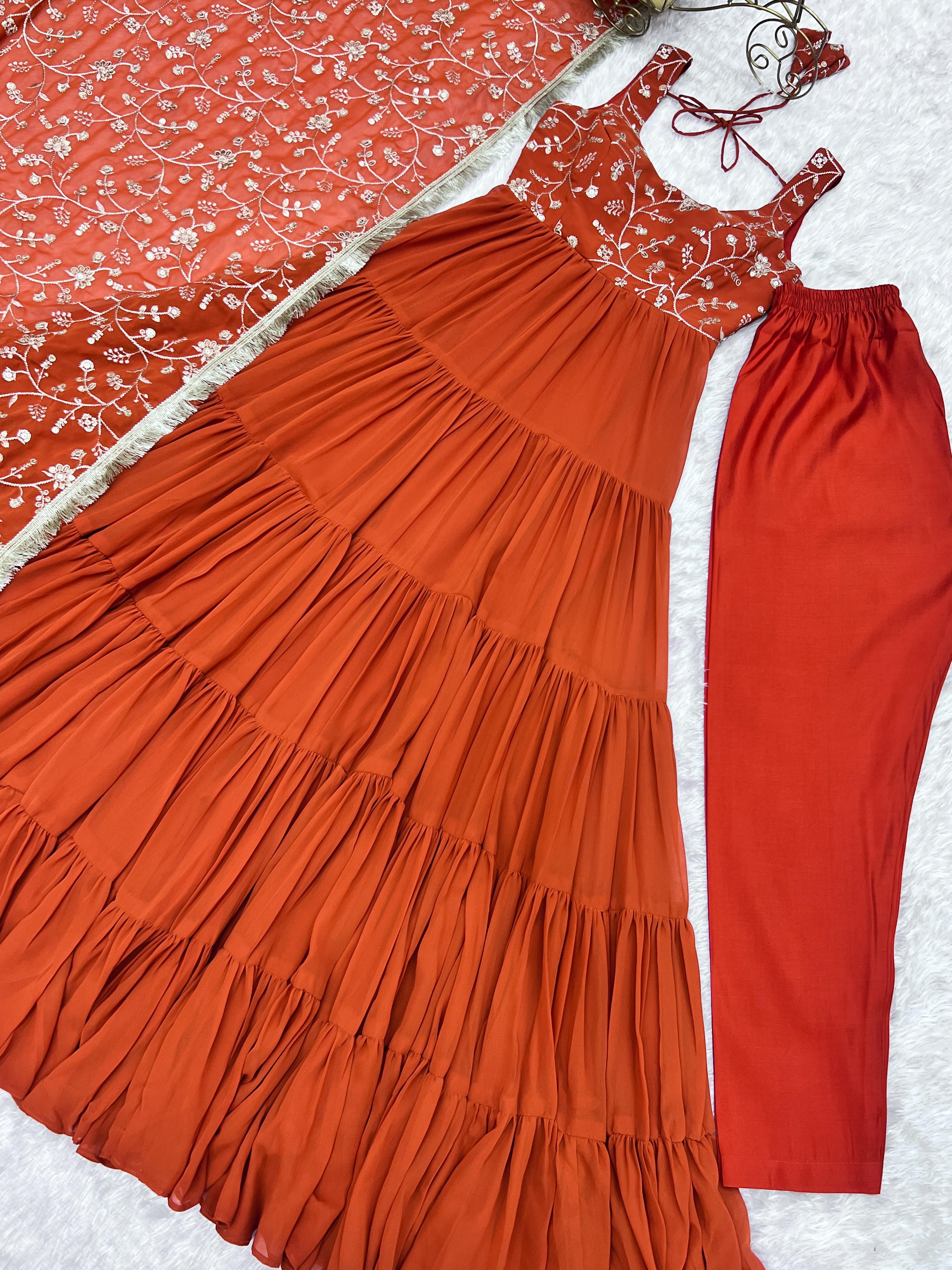 PURE SOFT FOX GEORGETTE FABRIC FULLY FLAIR ANARKALI