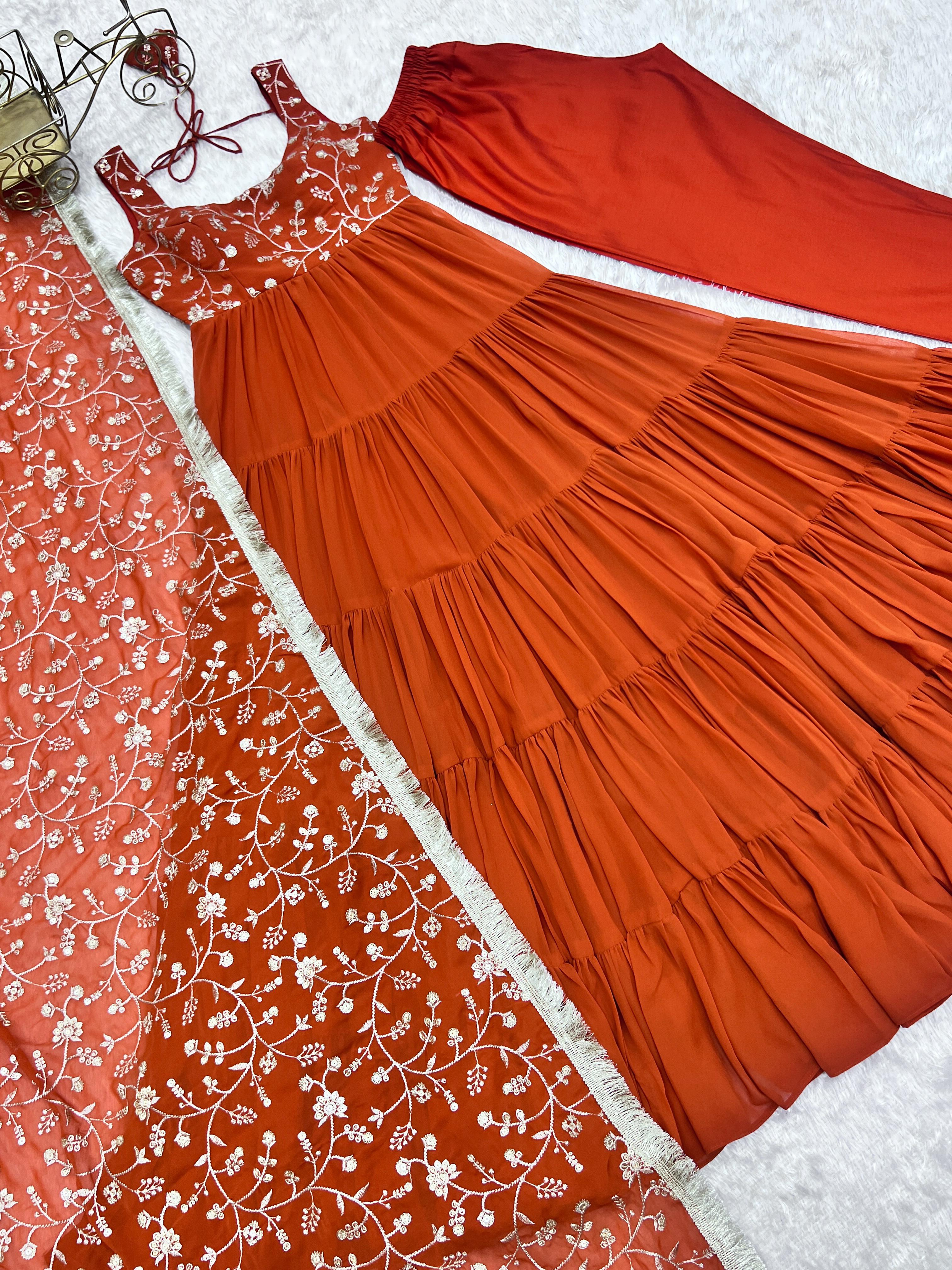 PURE SOFT FOX GEORGETTE FABRIC FULLY FLAIR ANARKALI
