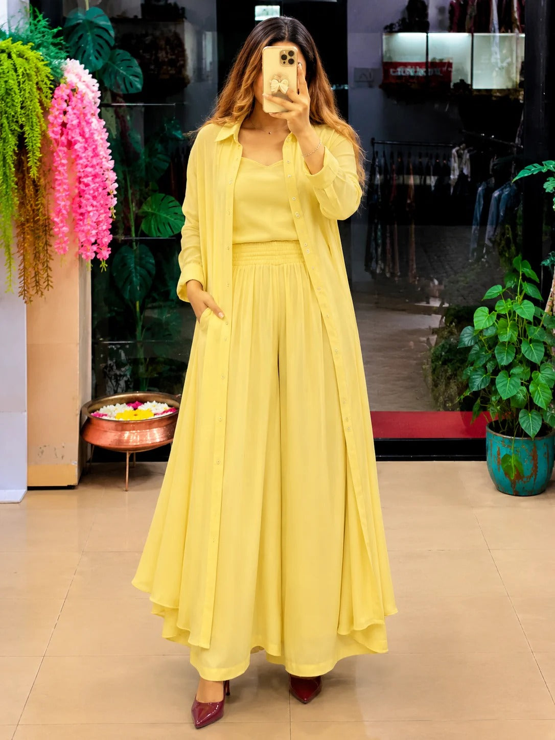 Women's 3-Piece Co-Ord Set with Long Shrug