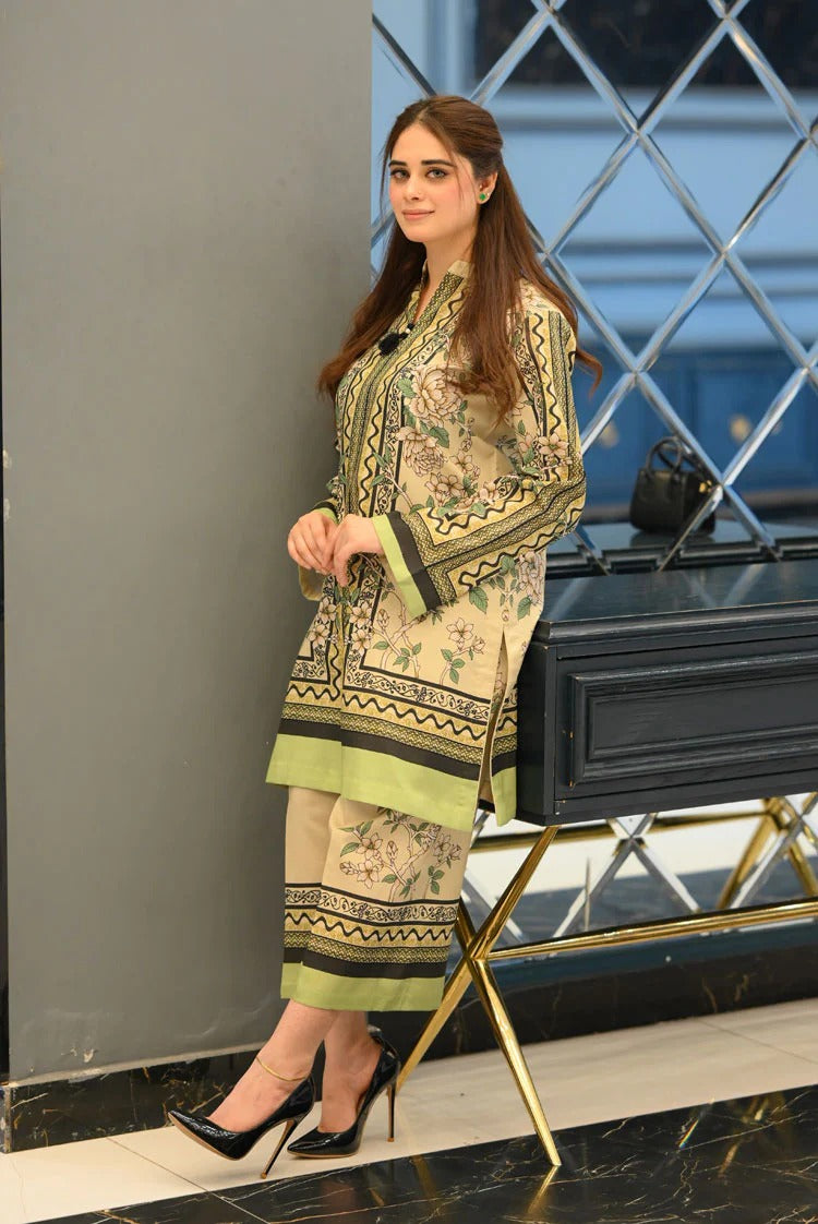 GREEN BEST TRENDING DESIGN PRINTED CO-ORD SET