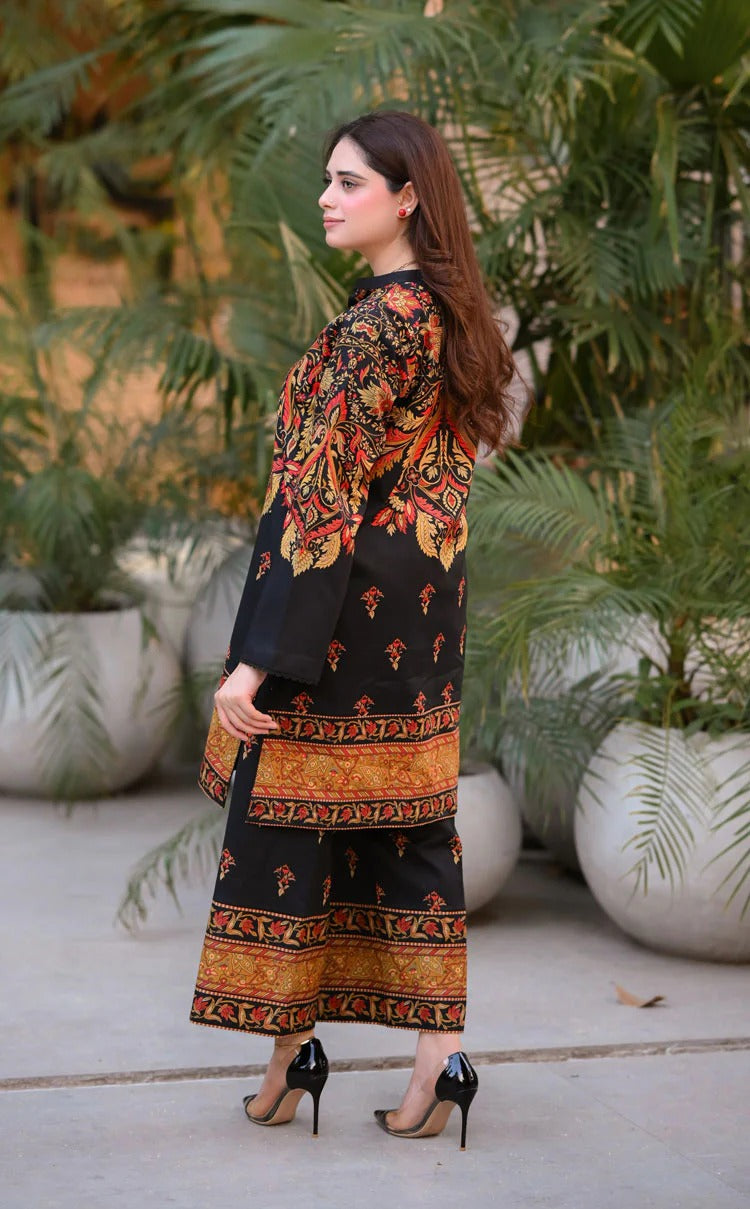 MULTI BLACK DESIGN PRINTED CO-ORD SET