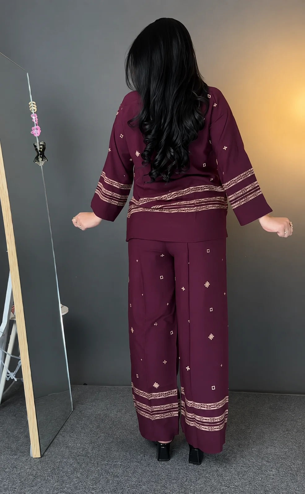 Aurevia Burgundy Elegance Co-ord Set