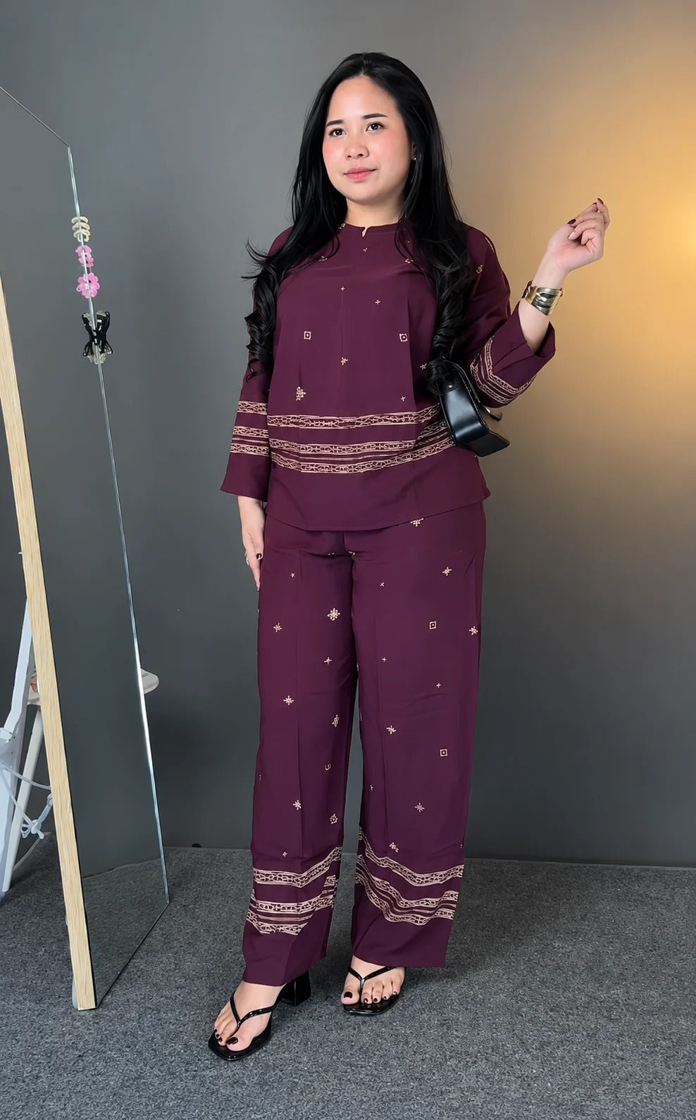Aurevia Burgundy Elegance Co-ord Set