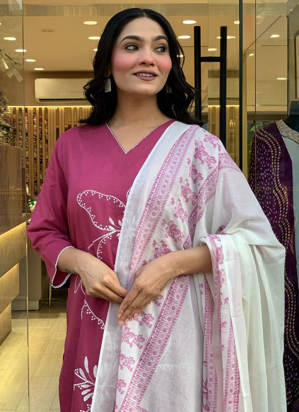 Bold & Beautiful: Magenta Silk Ensemble for a Statement Look