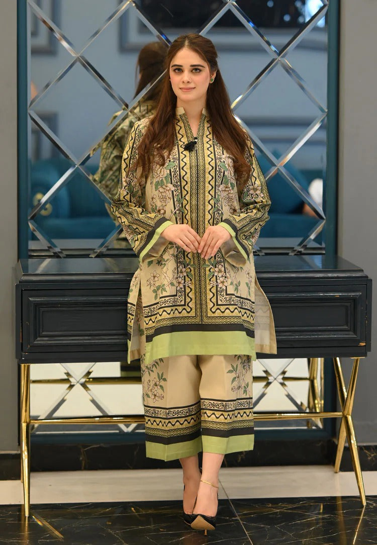 GREEN BEST TRENDING DESIGN PRINTED CO-ORD SET