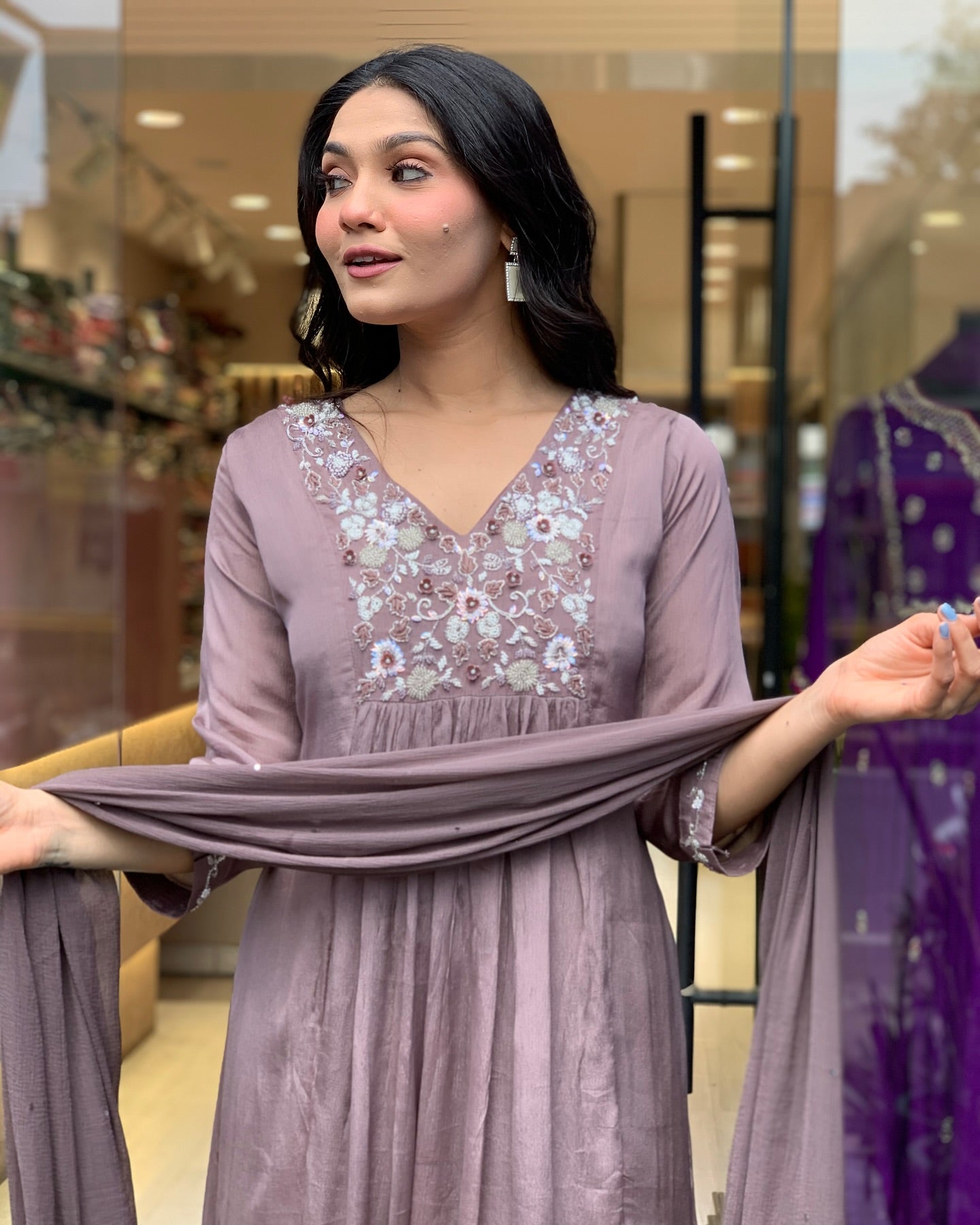 Effortless Glamour in Wine – A Flowing Kurta for Every Occasion
