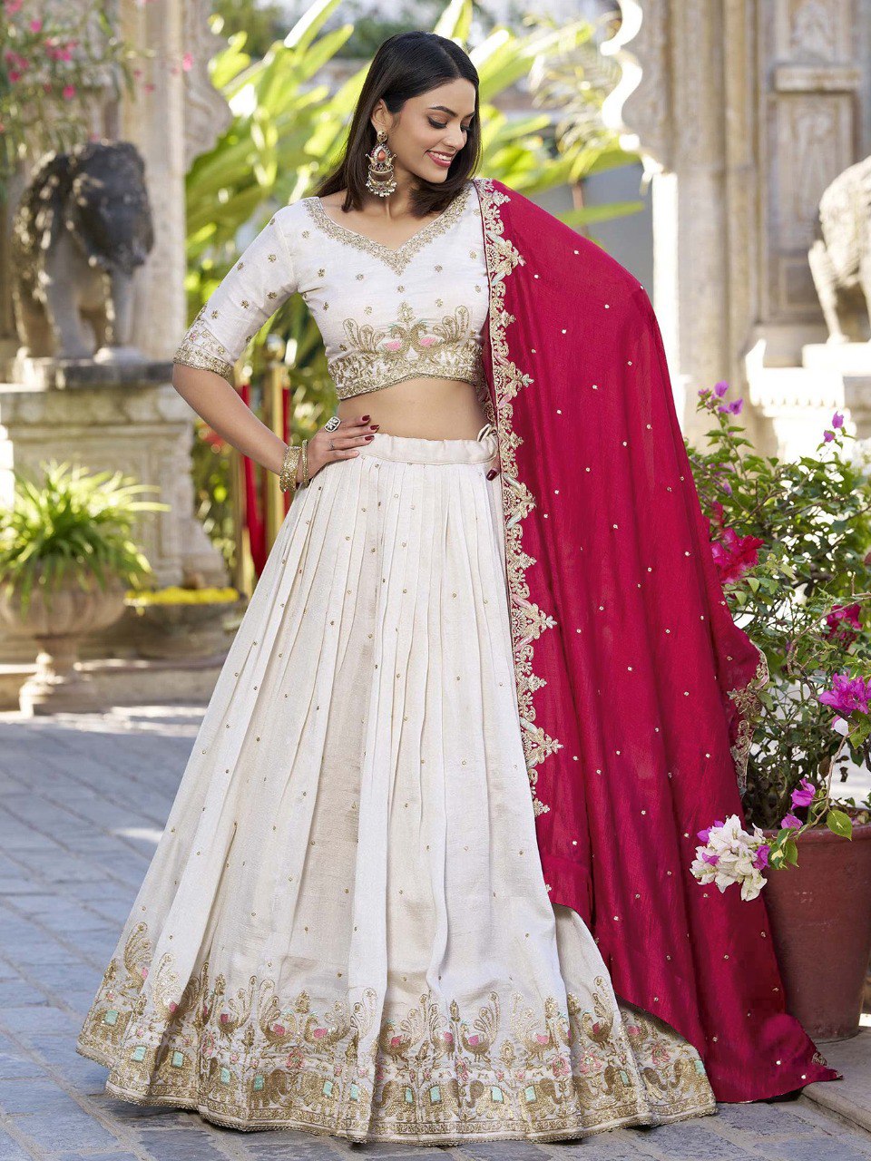Embellished Elegance Semi Stitched Lehenga Choli