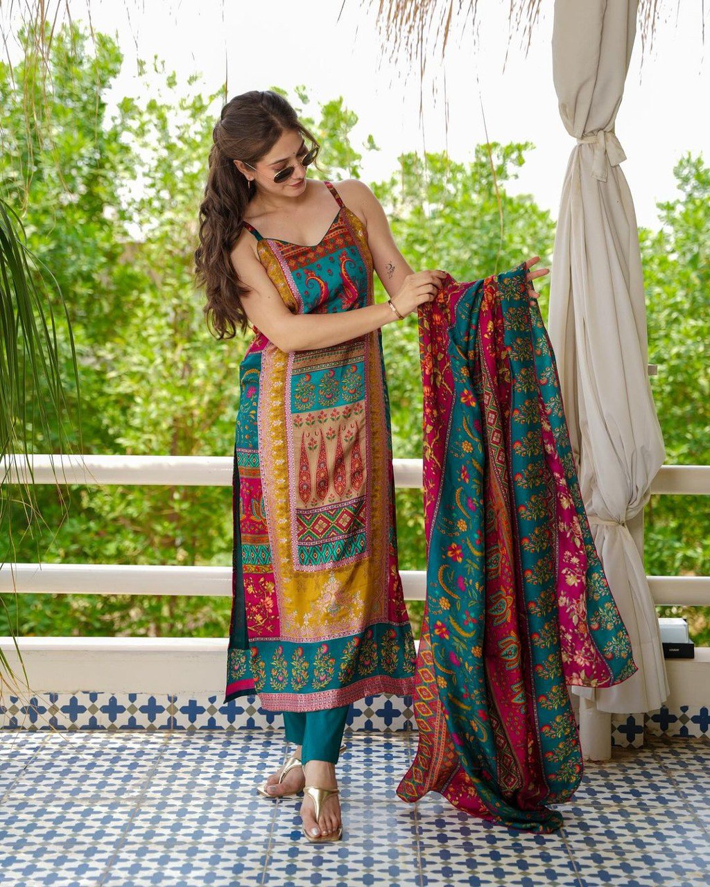 Colorful Beautiful Design Printed Kurta Set