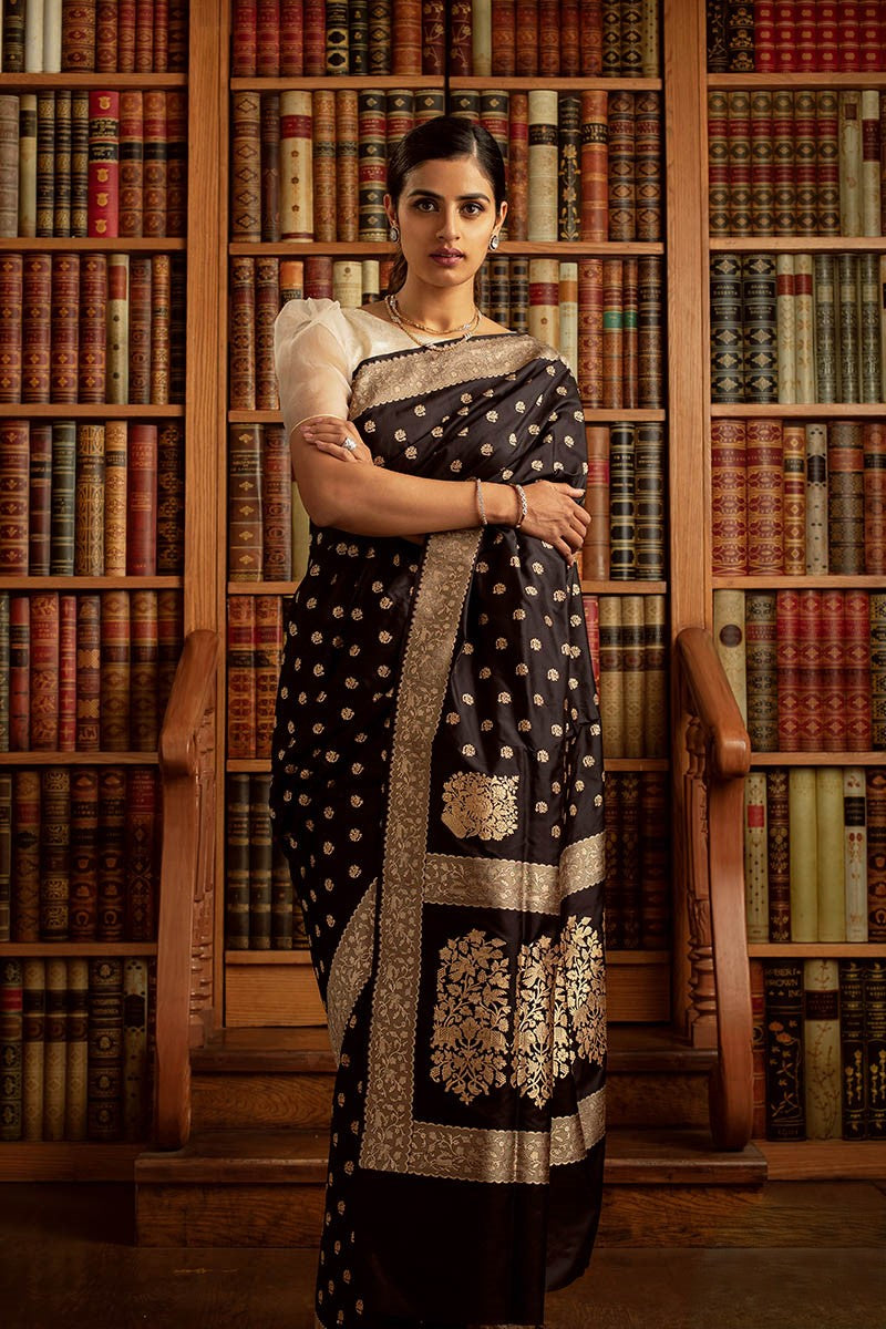 Ehentic Pure Banarasi Soft Silk Saree