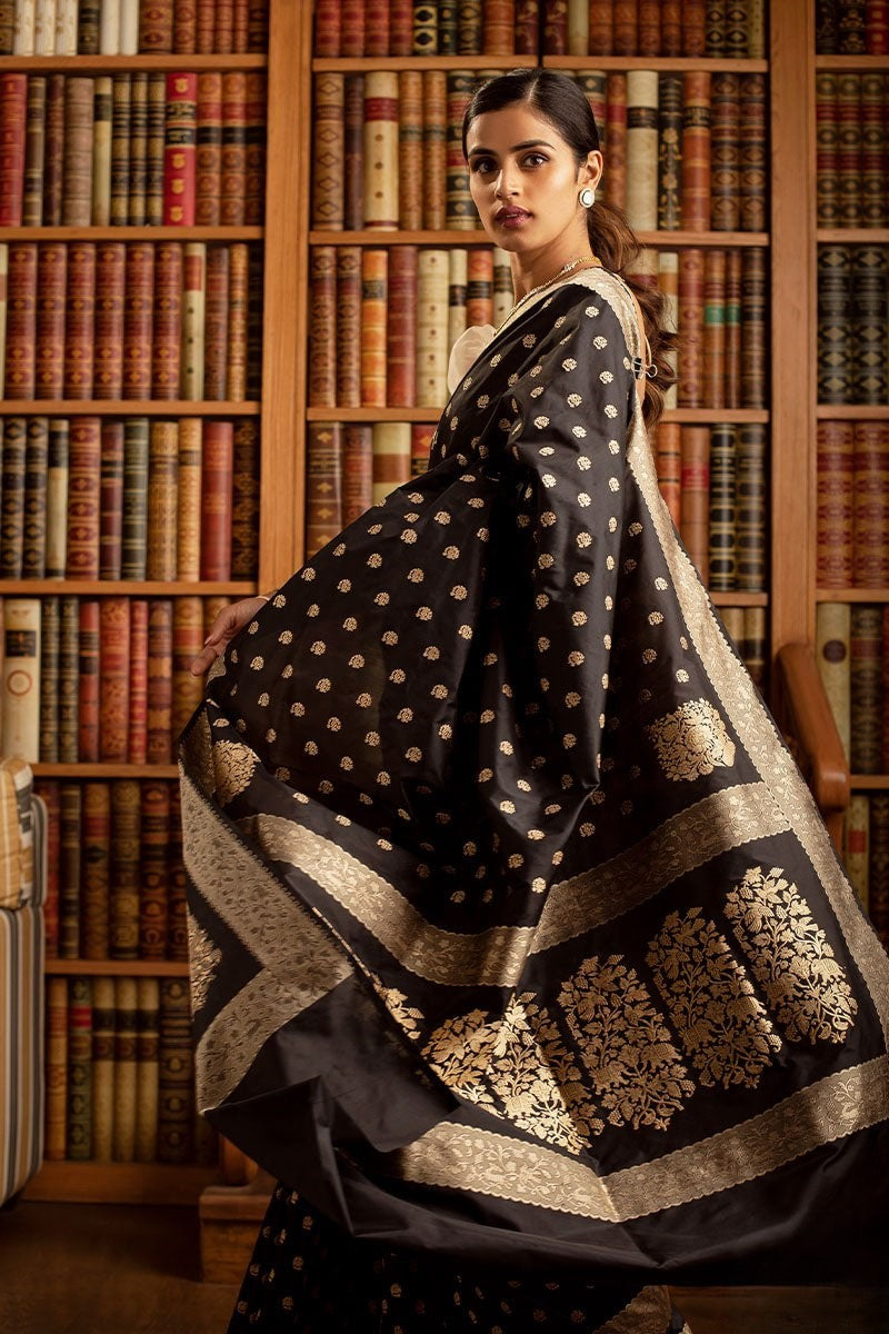 Ehentic Pure Banarasi Soft Silk Saree