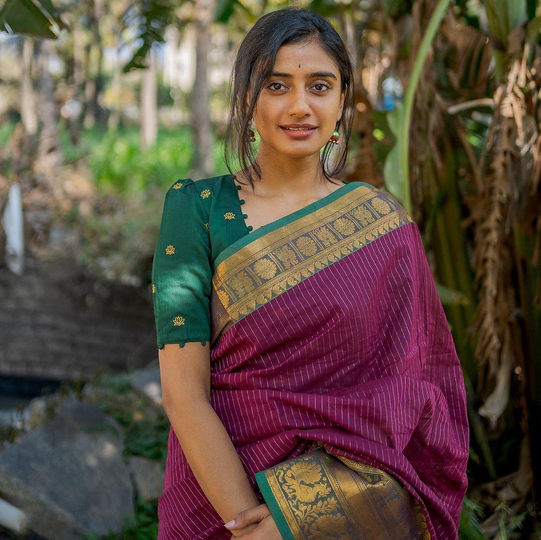 New Purple Banarasi Soft Silk Saree