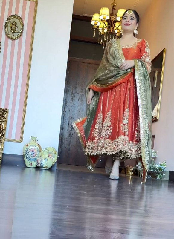 Royal Embroidered Anarkali Gown Set with Dupatta – Festive & Wedding Wear