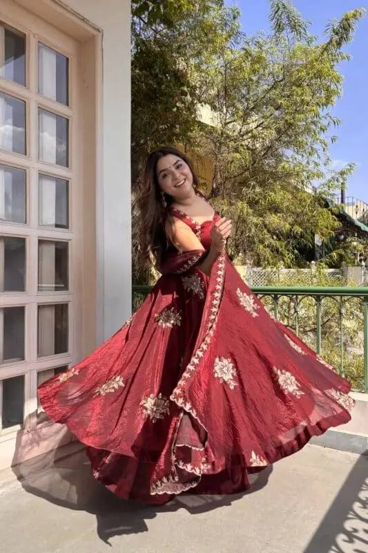 “Trending Red Ethnic Dress for Women | Embroidered Party Wear Anarkali”