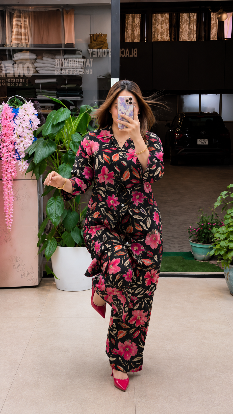Roselle Noir Floral Co-Ord Set