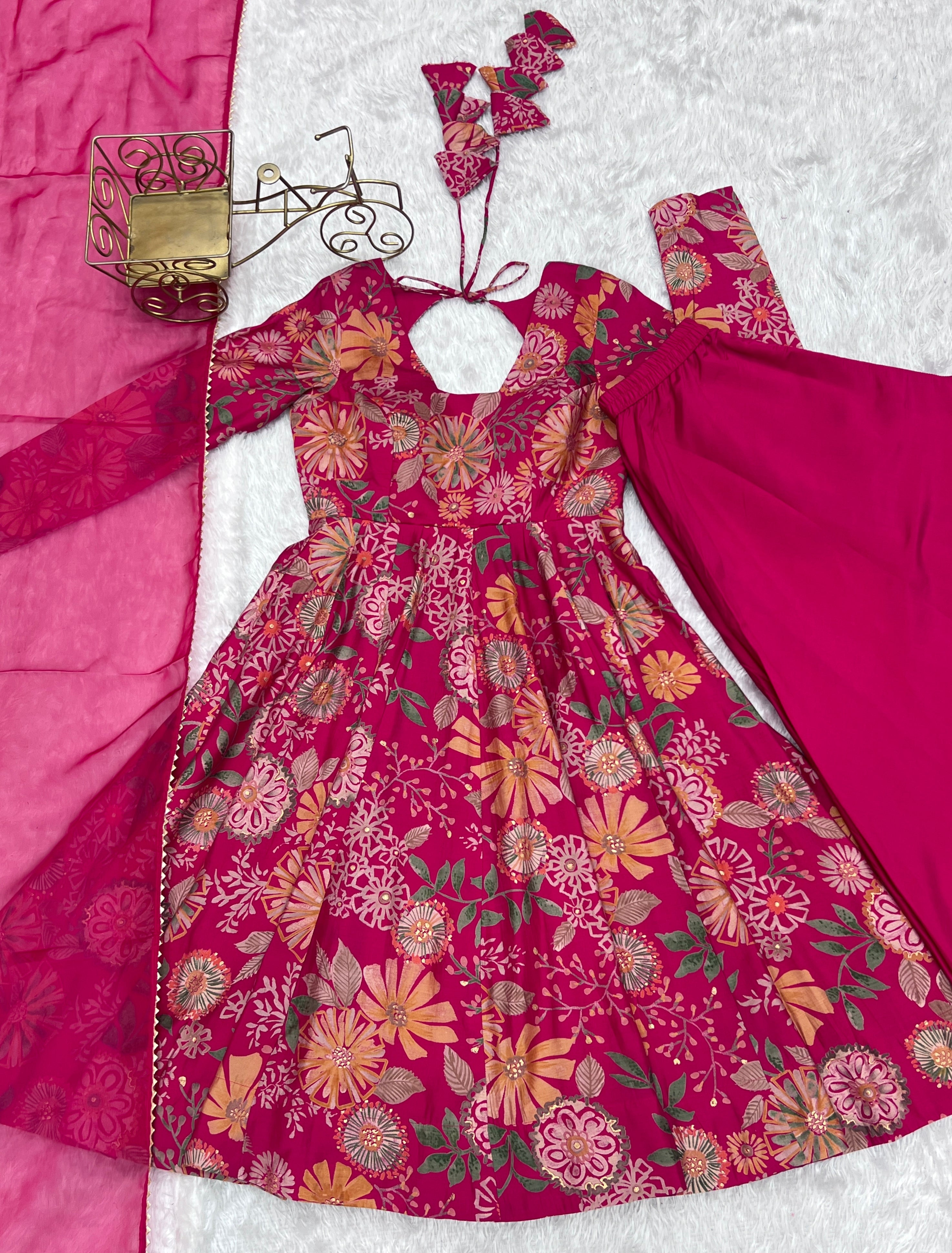 Beautiful Floral Design And Super Kurta Set