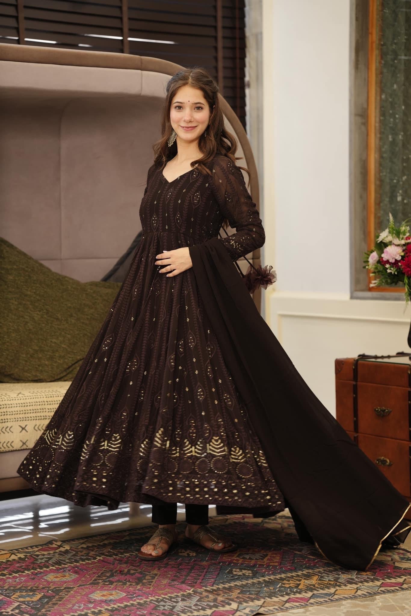 ANARKALI EMBROIDERED GEORGETTE SUIT SET