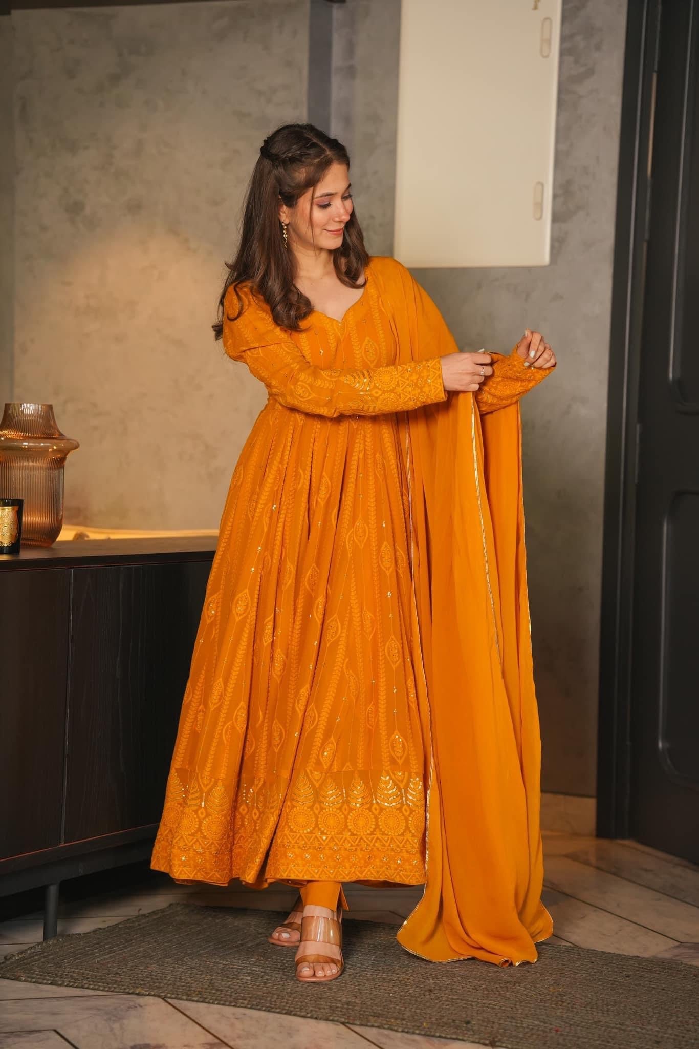 ANARKALI EMBROIDERED GEORGETTE SUIT SET