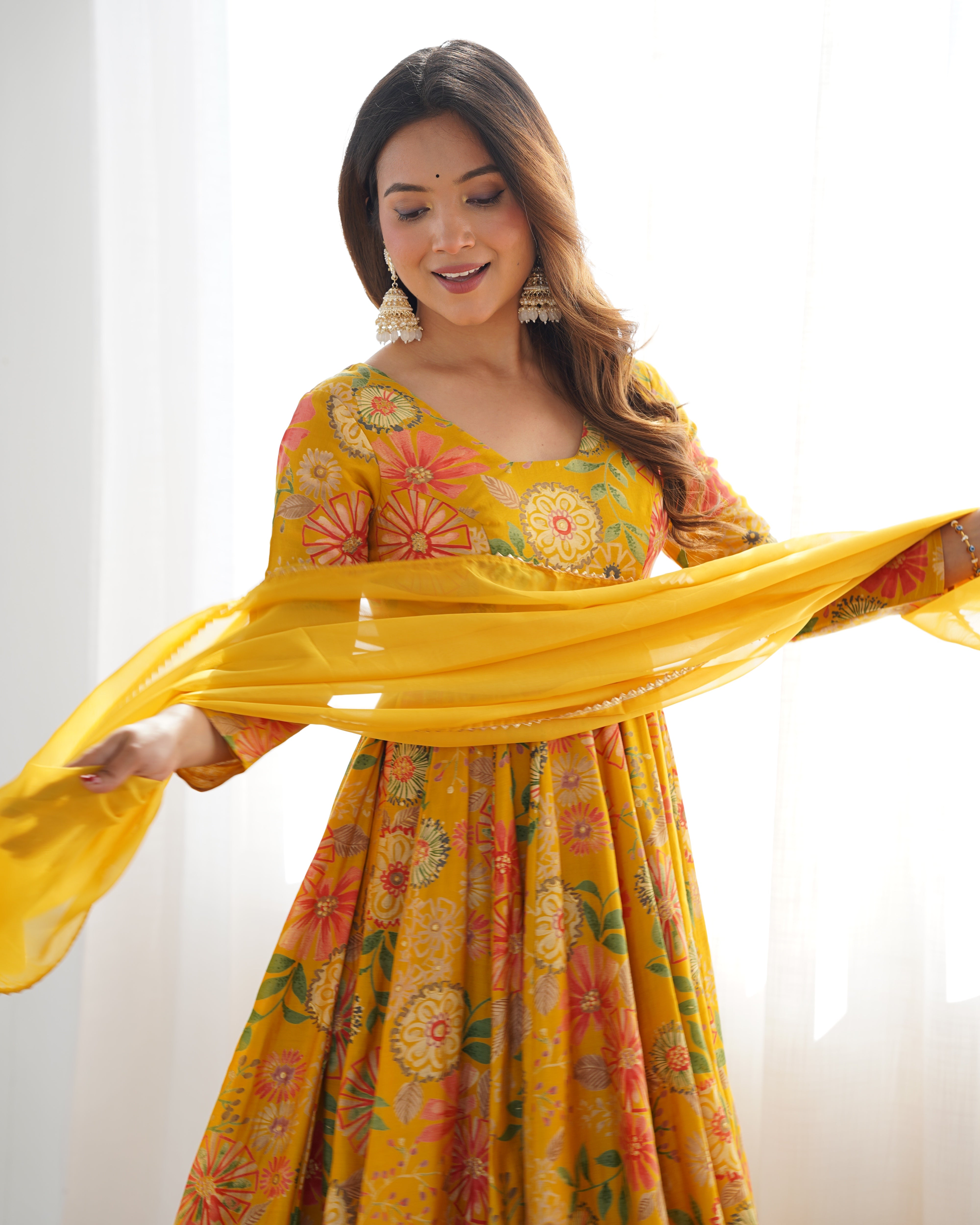 Beautiful Floral Design And Super Kurta Set