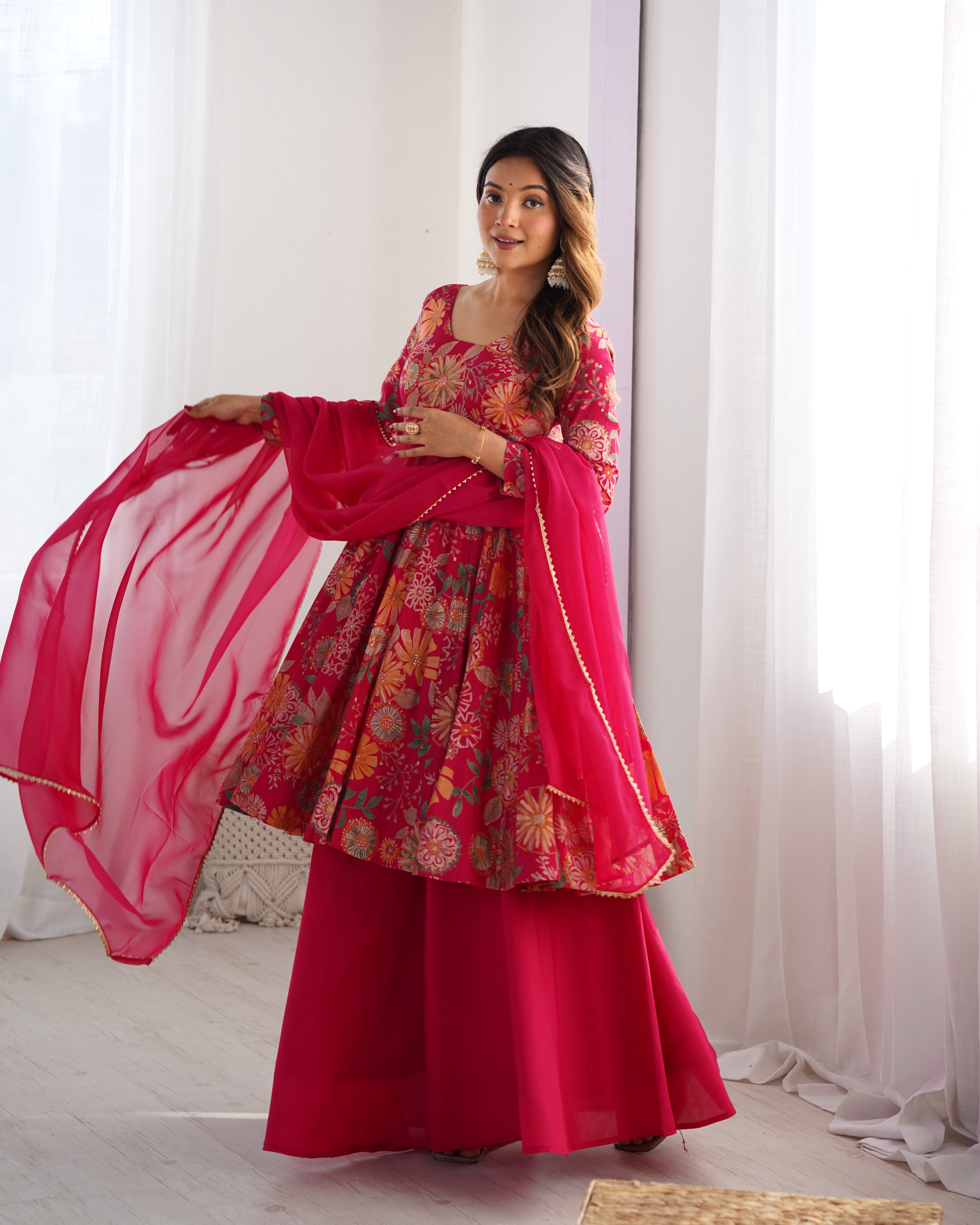 Beautiful Floral Design And Super Kurta Set