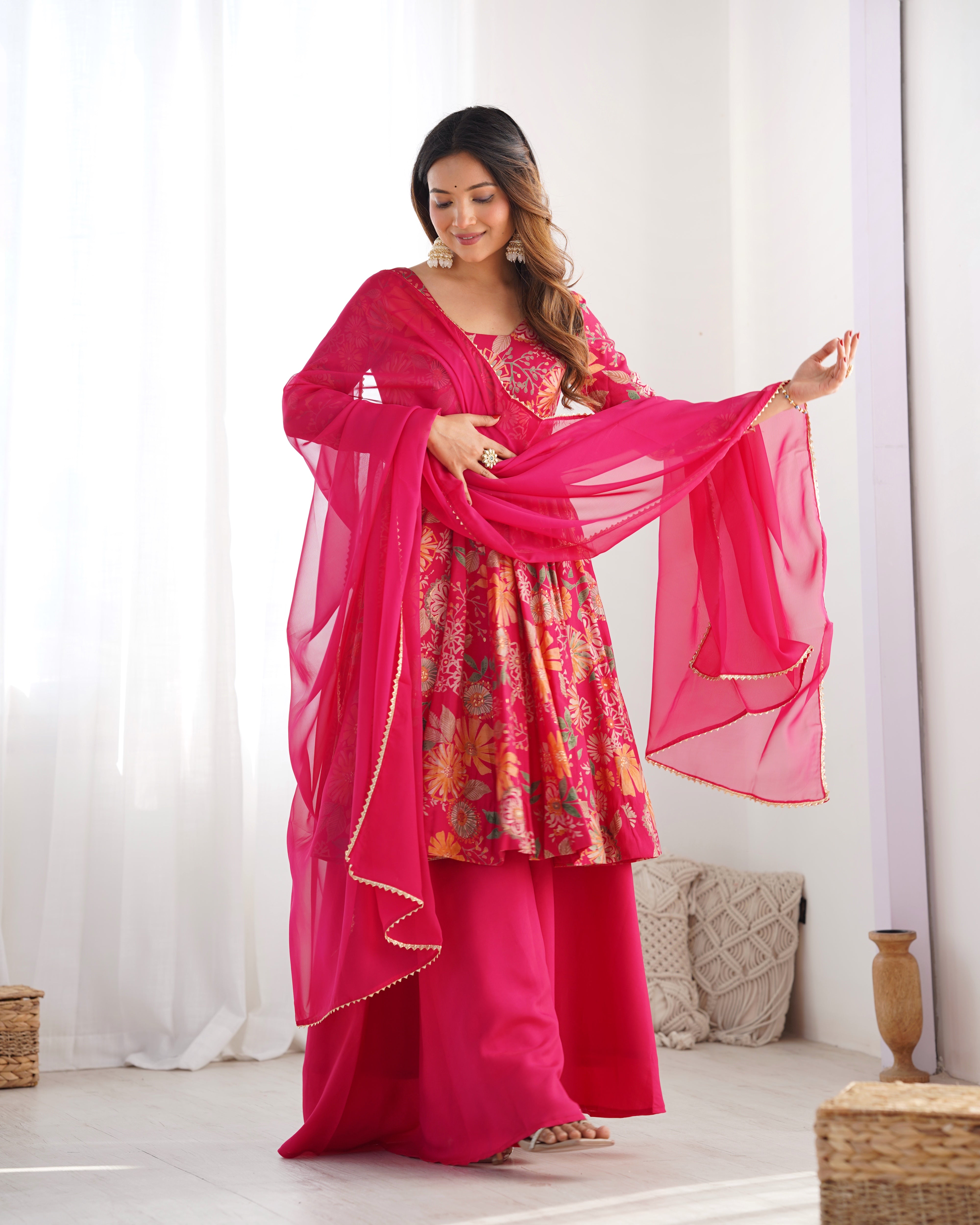Beautiful Floral Design And Super Kurta Set