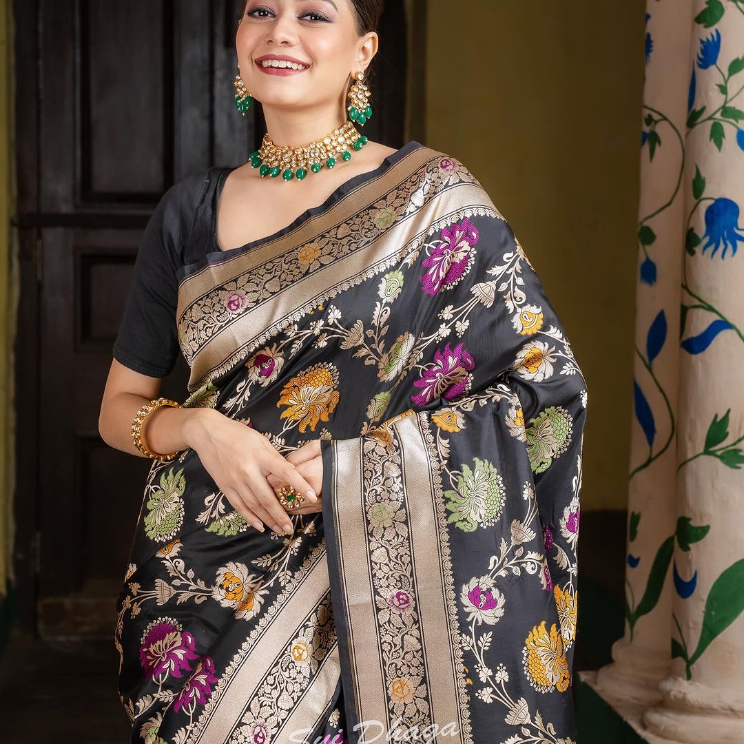 Elegance Design Banarasi Soft Silk Saree