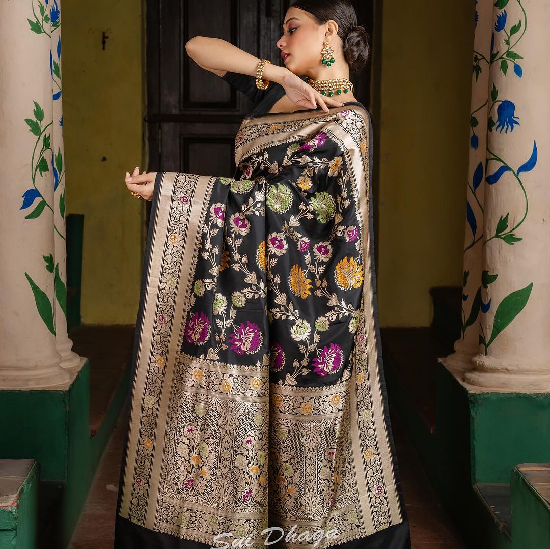 Elegance Design Banarasi Soft Silk Saree