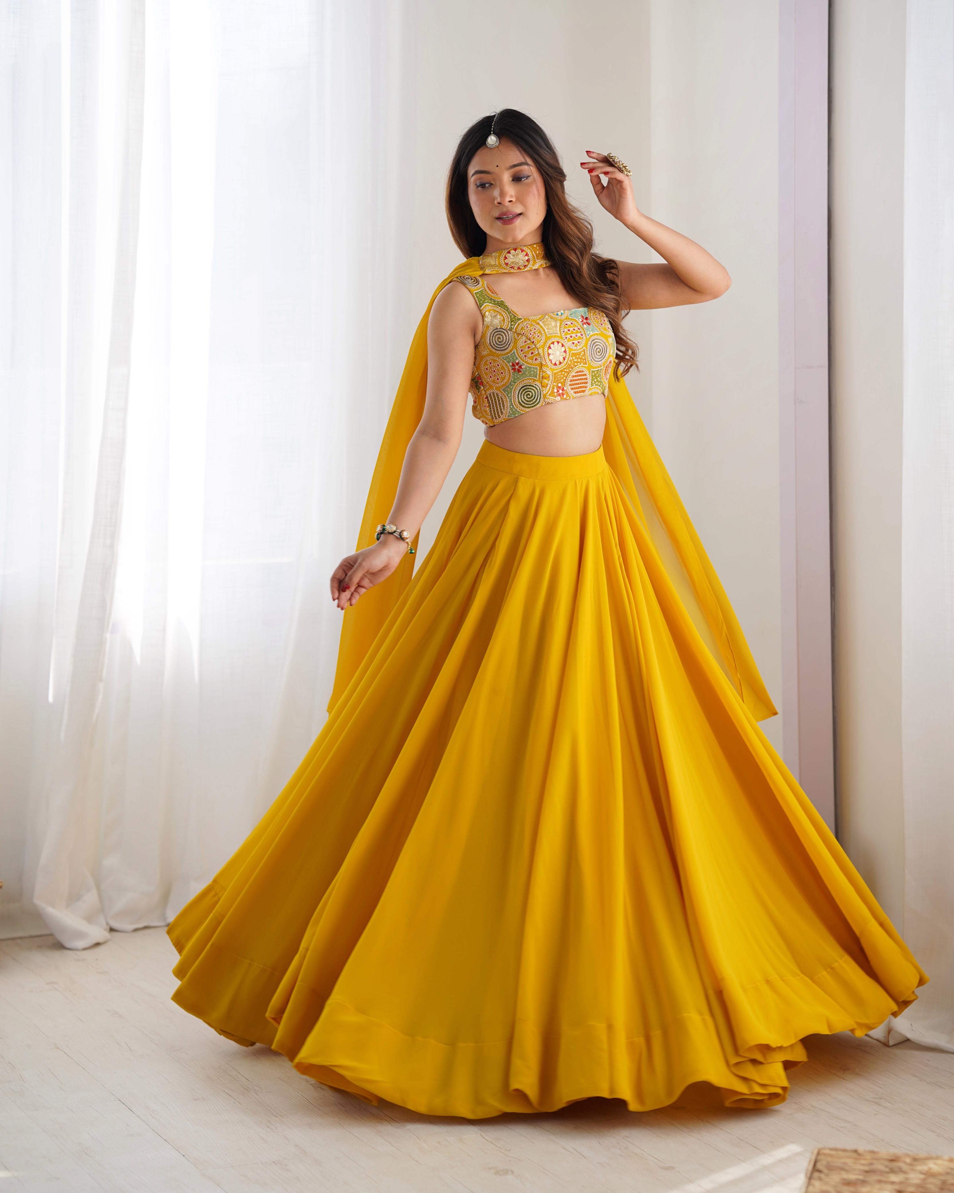 Yellow Beautiful Deisgn And Super Lehenga Choli