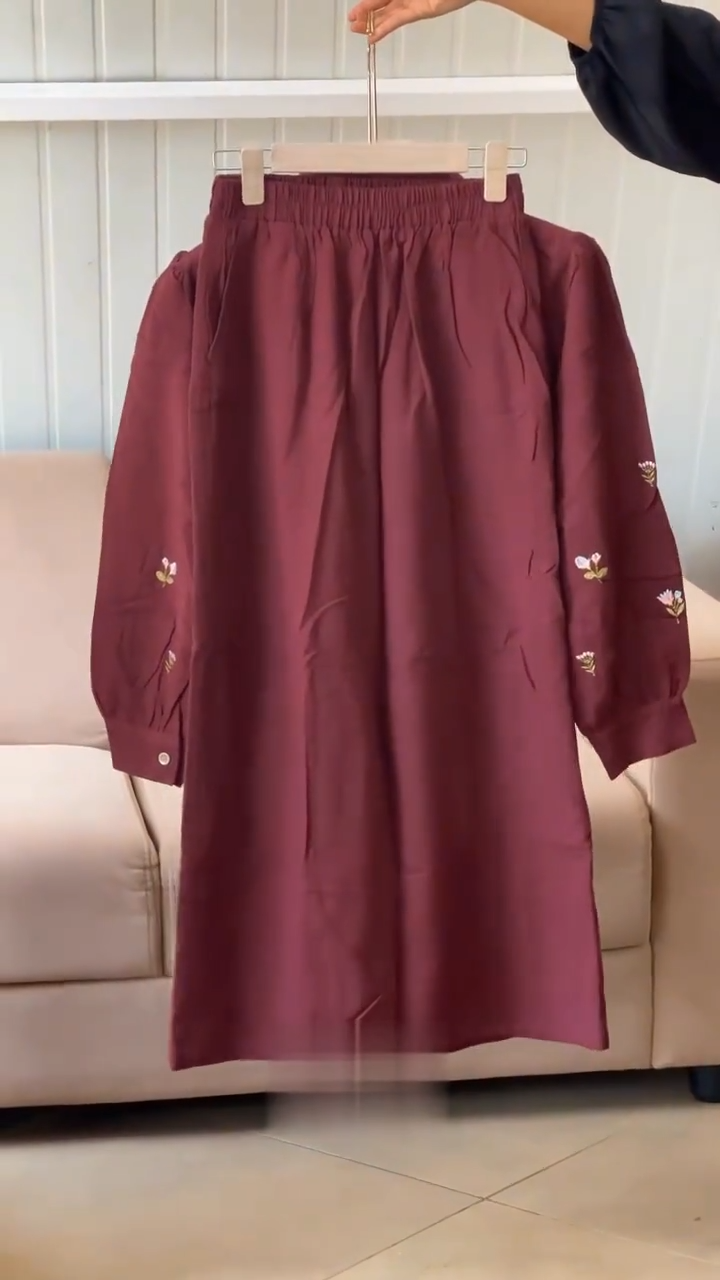 Trendy Floral Co-ord Set | Maroon & Cream Designer Outfit