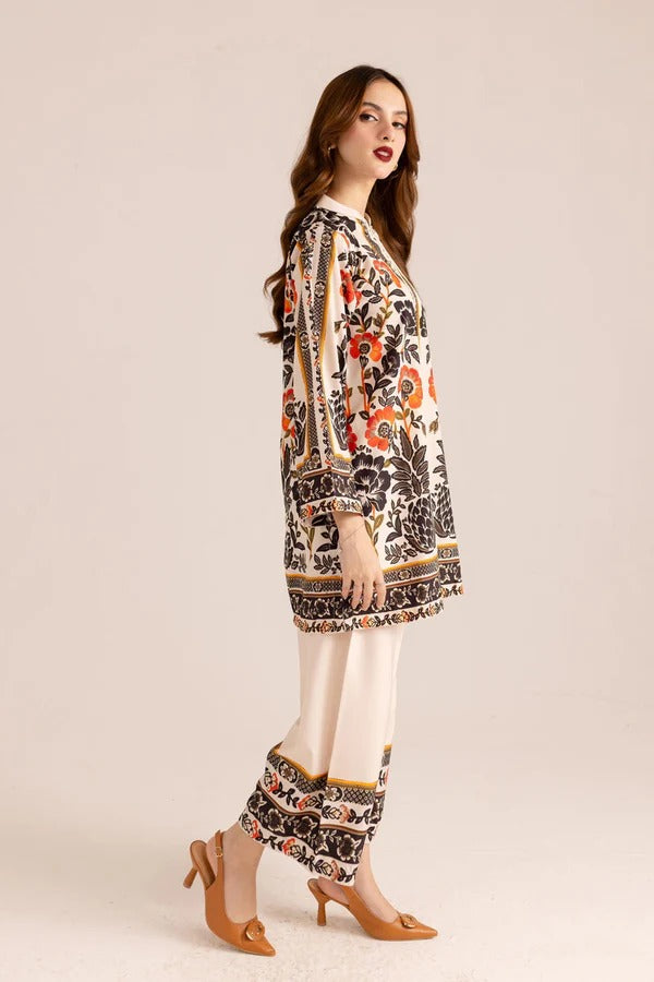 BEAUTIFUL PRINTED CO-ORD SET OFF WHITE