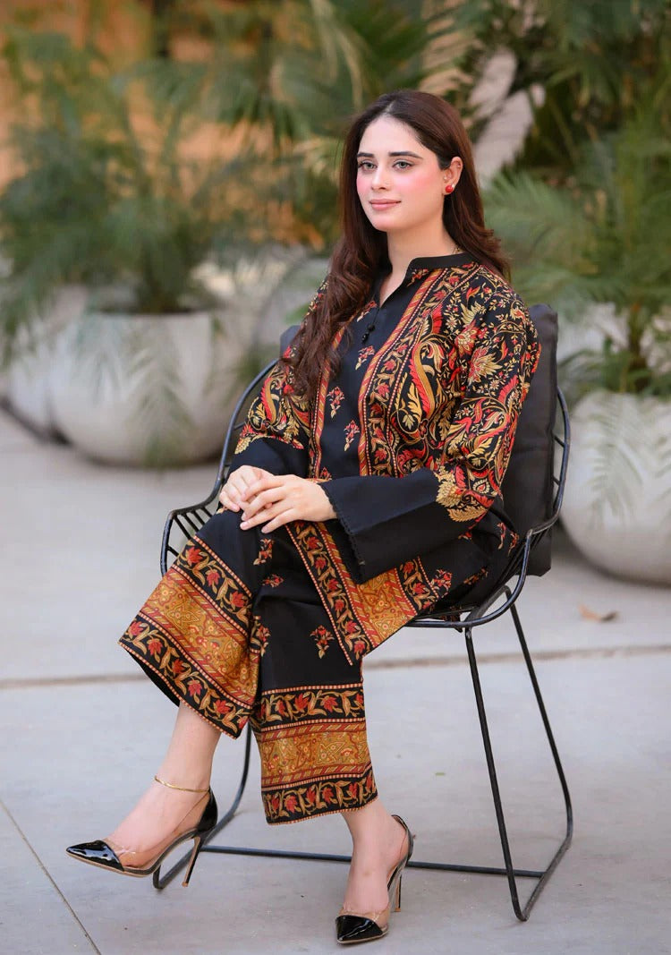 MULTI BLACK DESIGN PRINTED CO-ORD SET