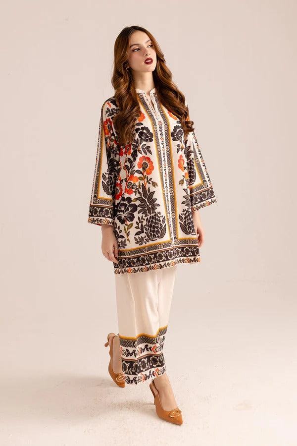 BEAUTIFUL PRINTED CO-ORD SET OFF WHITE