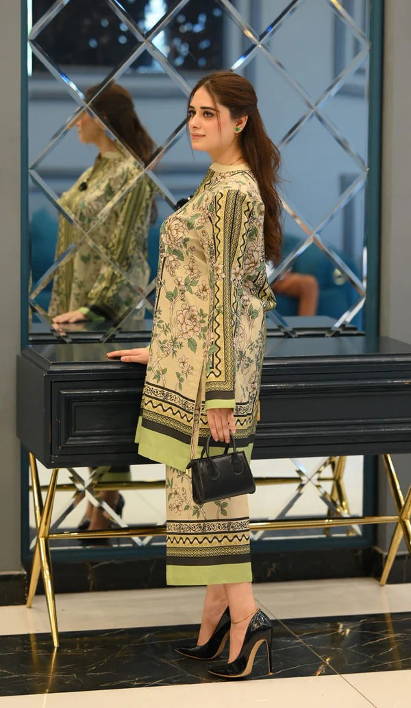 GREEN BEST TRENDING DESIGN PRINTED CO-ORD SET
