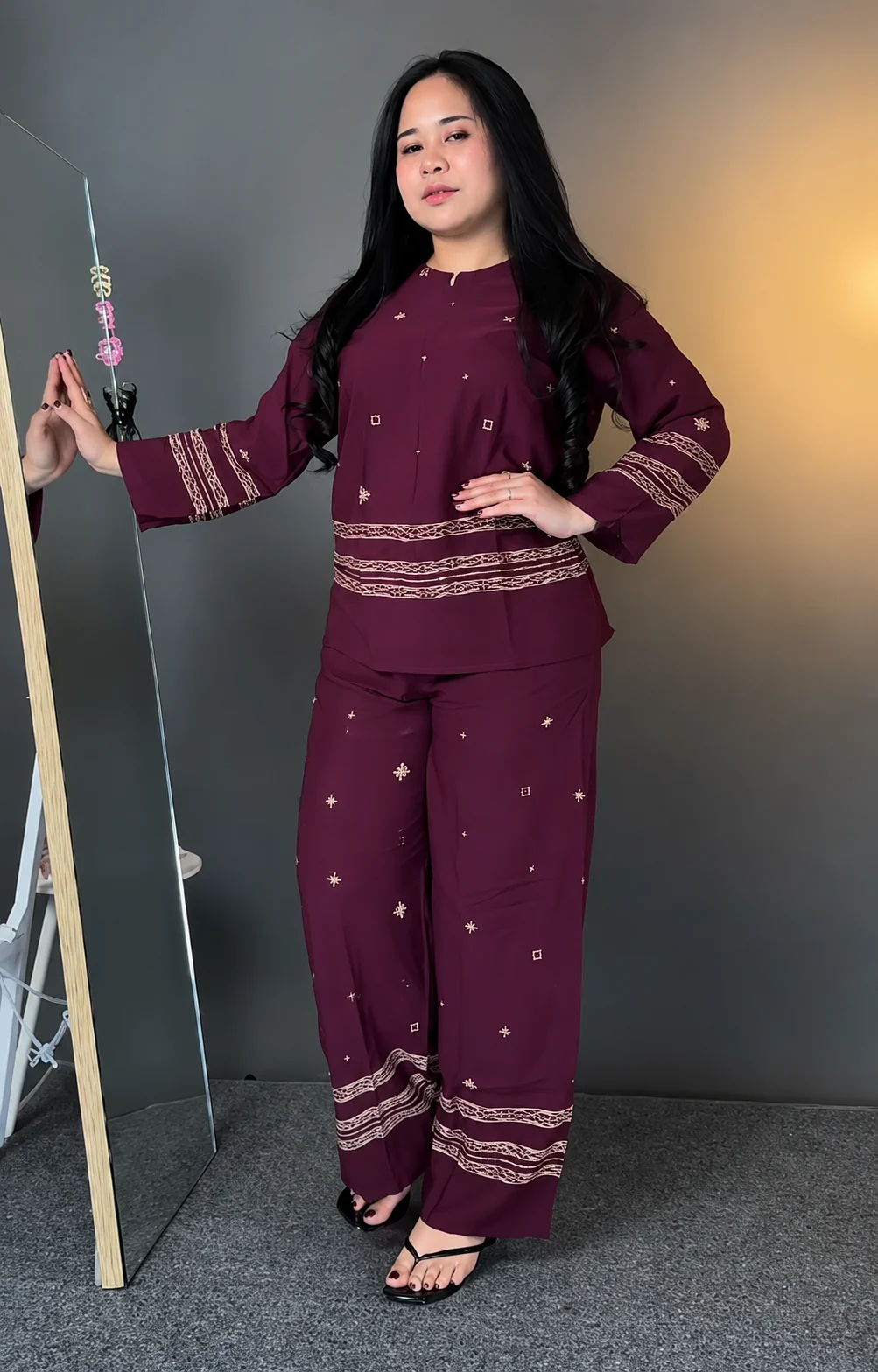 Aurevia Burgundy Elegance Co-ord Set