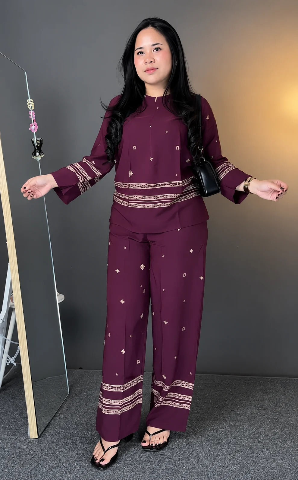Aurevia Burgundy Elegance Co-ord Set
