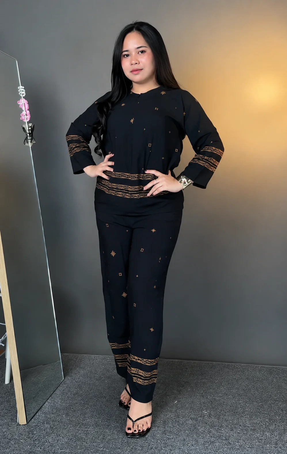 Zivara Golden Noir Co-ord Set