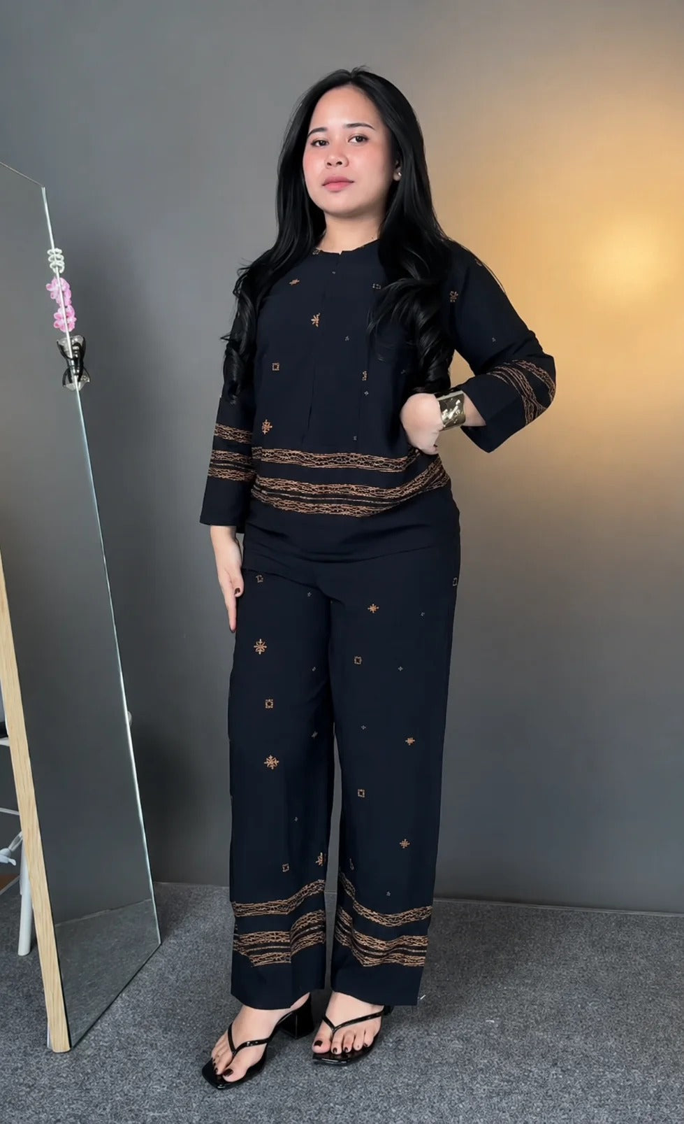 Zivara Golden Noir Co-ord Set