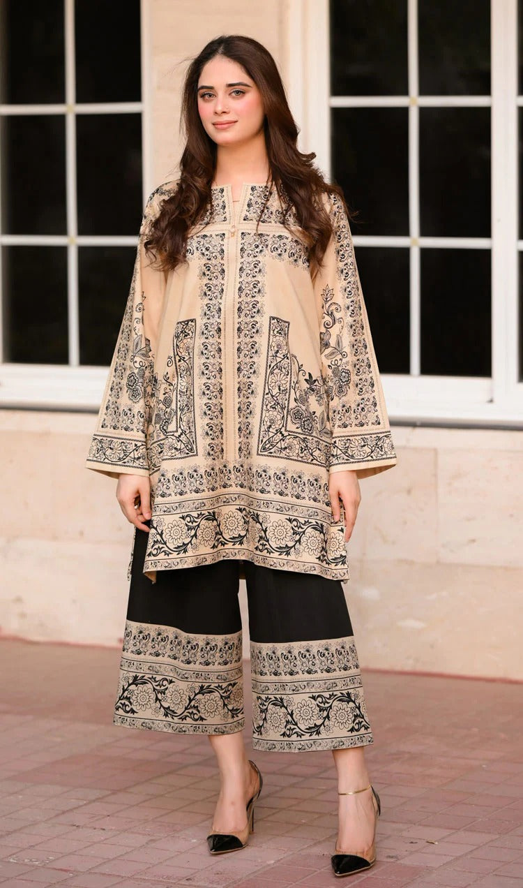 BEAUTIFUL PRINTED CO-ORD SET OFF WHITE