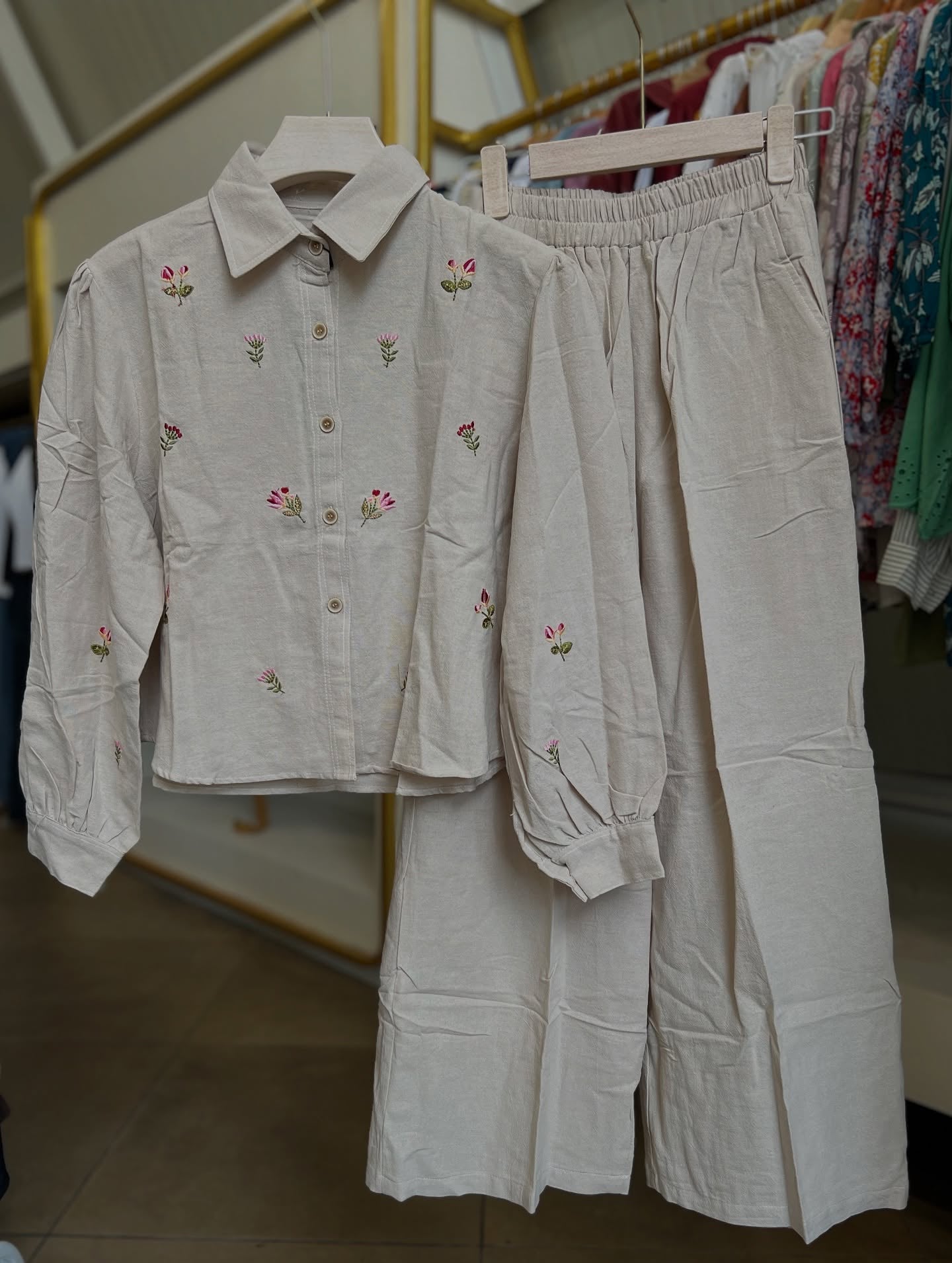 Trendy Floral Co-ord Set | Maroon & Cream Designer Outfit